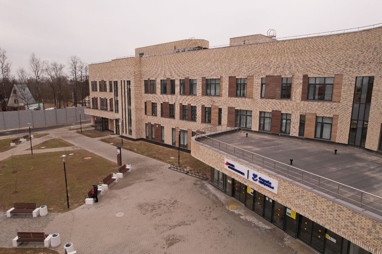 видео с коптера, больница хотьково, кдц хотьково,