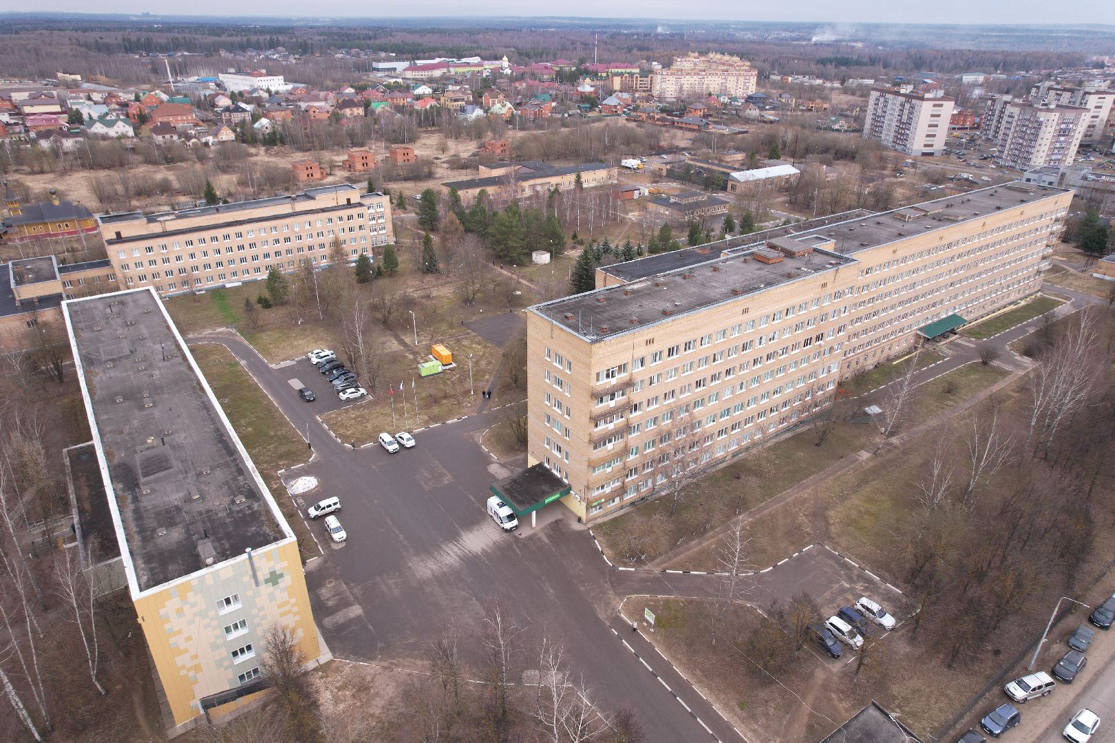 видео с коптера, ремонт больницы, медицина сергиев посад,