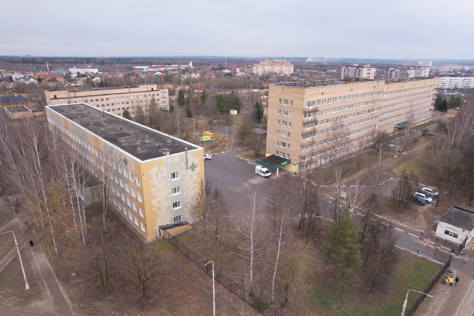 видео с коптера, ремонт больницы, медицина сергиев посад,