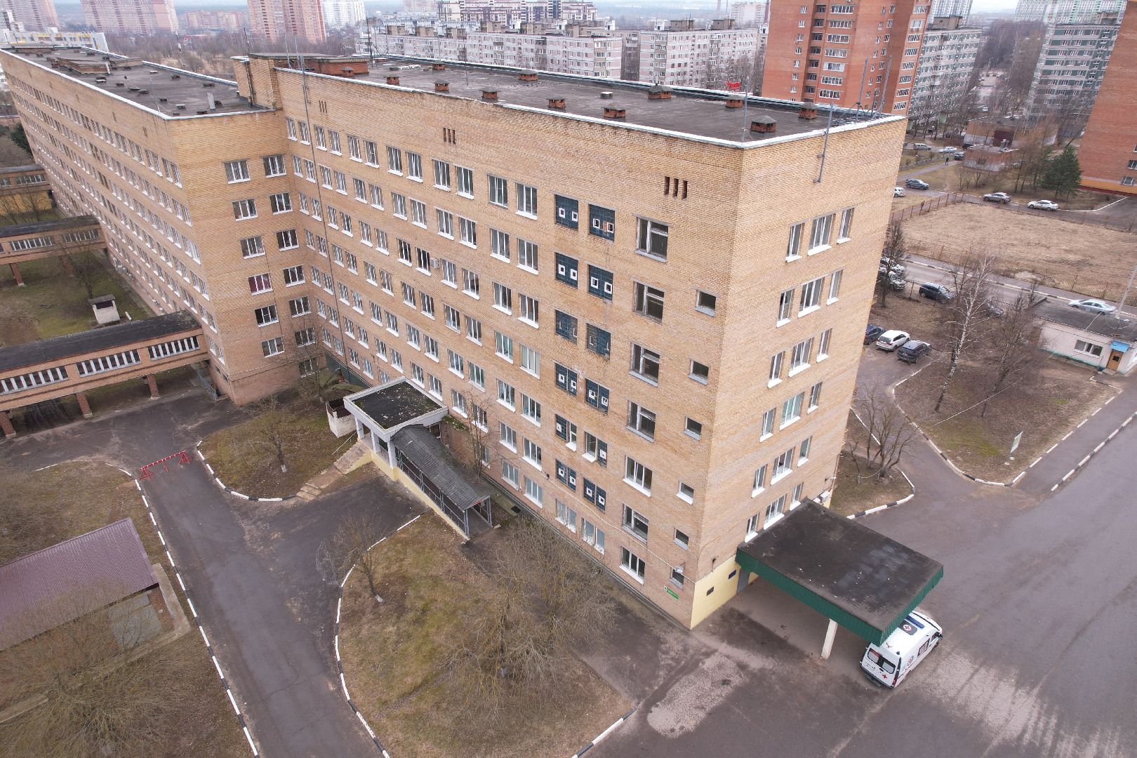 видео с коптера, ремонт больницы, медицина сергиев посад,