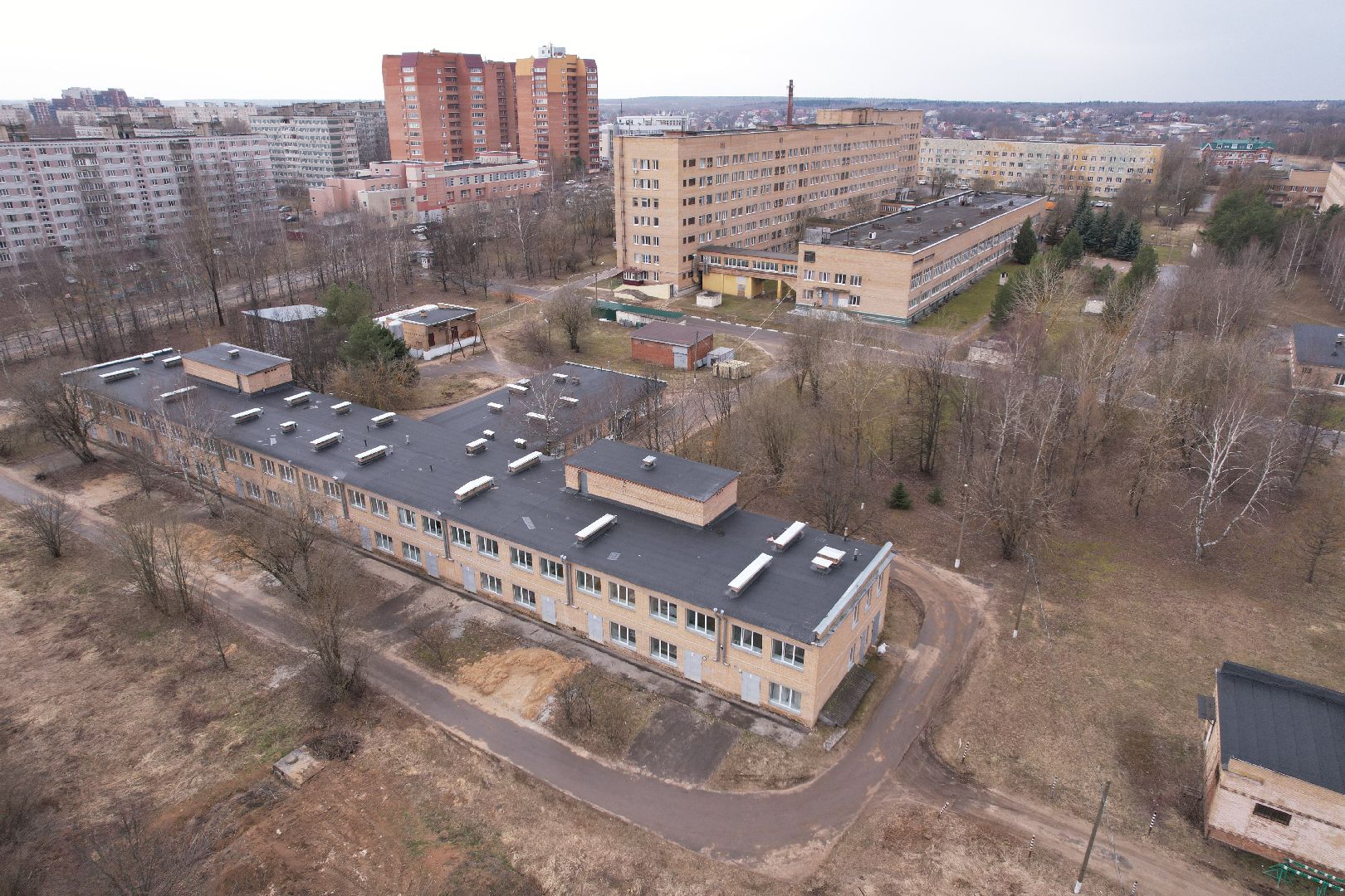 видео с коптера, ремонт больницы, медицина сергиев посад,