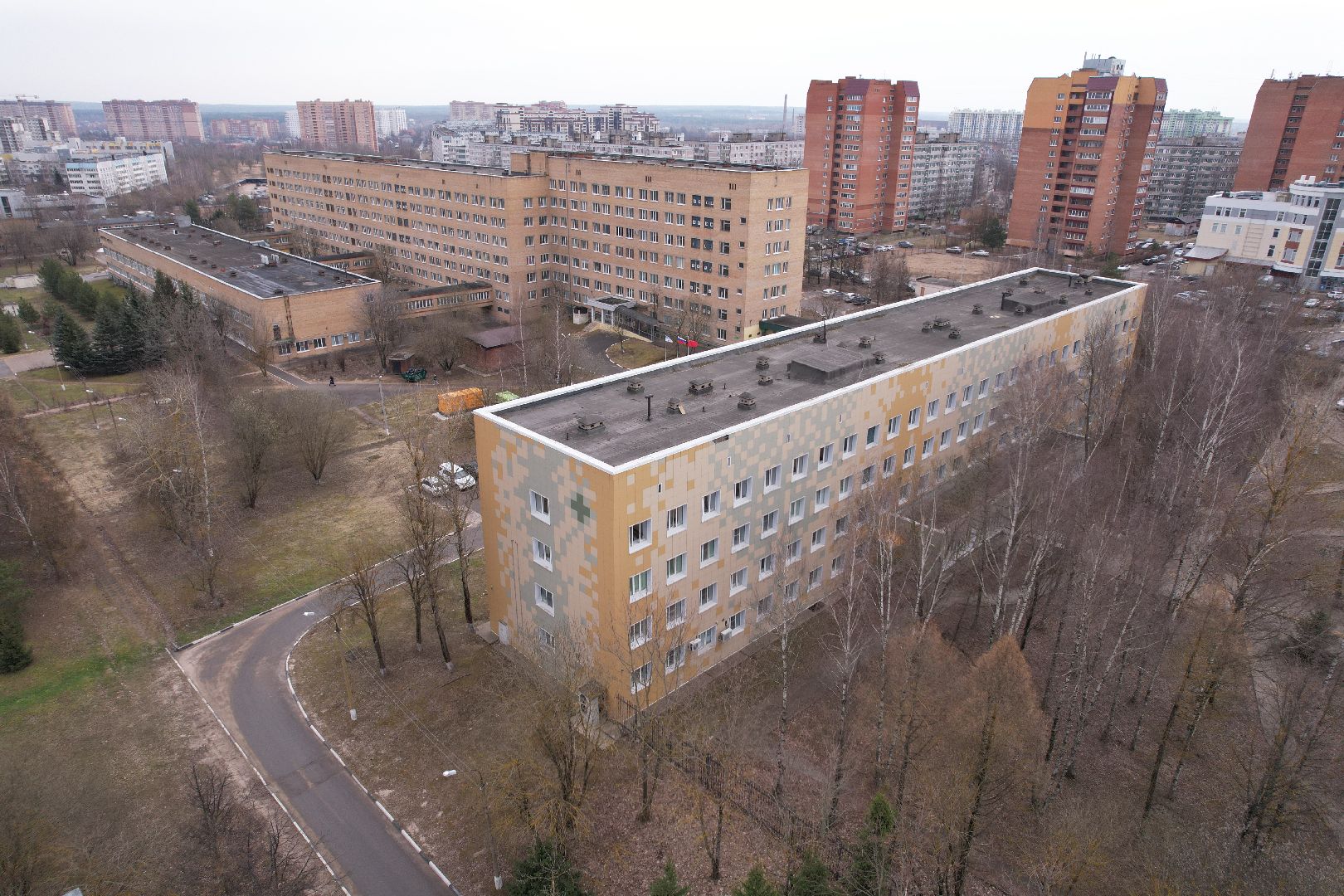 видео с коптера, ремонт больницы, медицина сергиев посад,