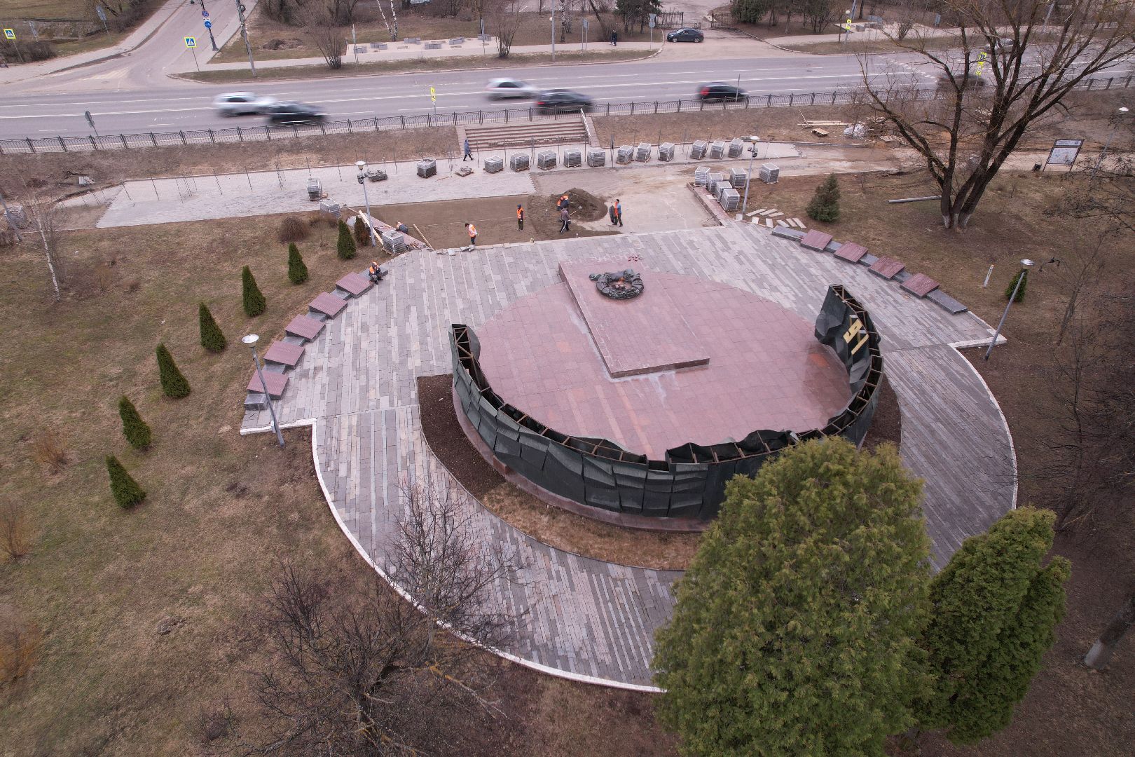 видео с коптера, мемориал славы, мемориал славы сергиев посад,