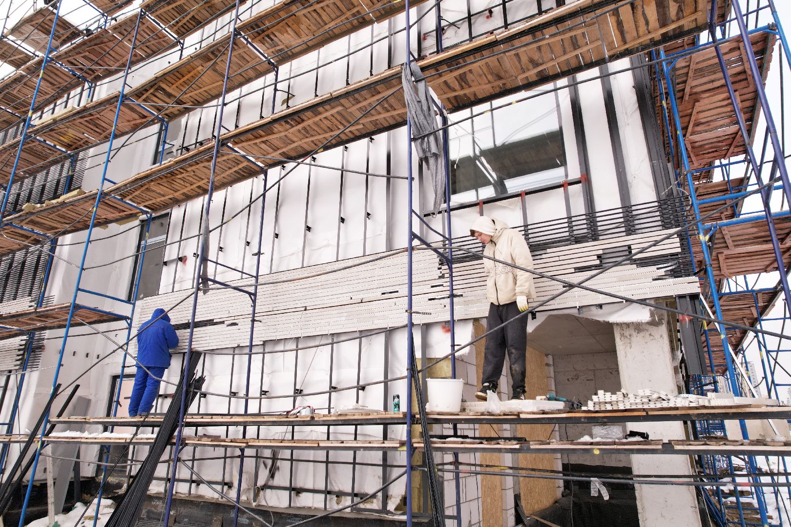 видео с коптера, детский сад в мытищах, строительство детского сада,