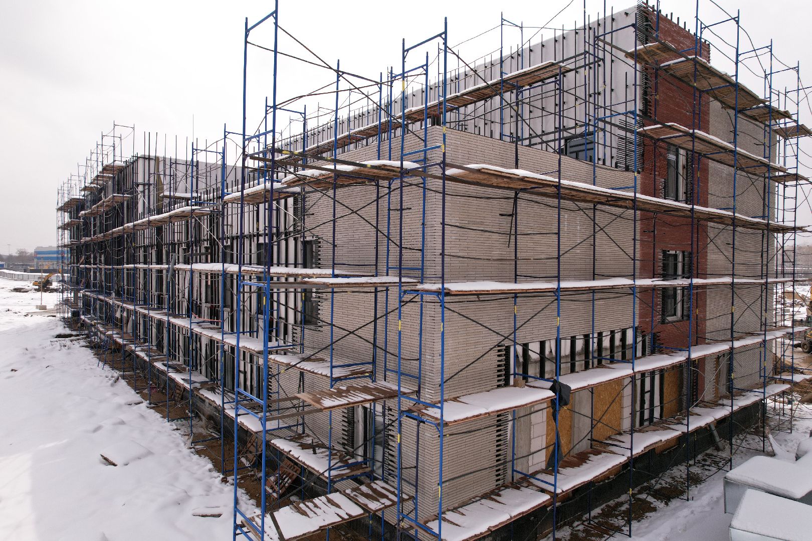 видео с коптера, детский сад в мытищах, строительство детского сада,