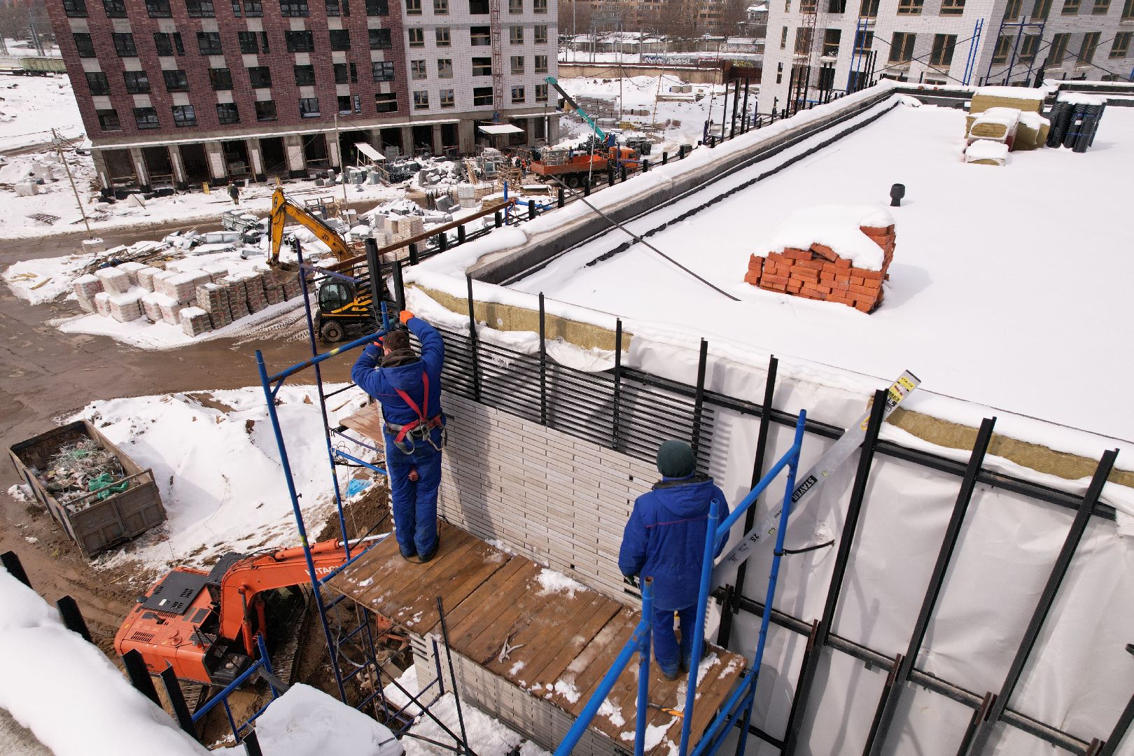 видео с коптера, детский сад в мытищах, строительство детского сада,