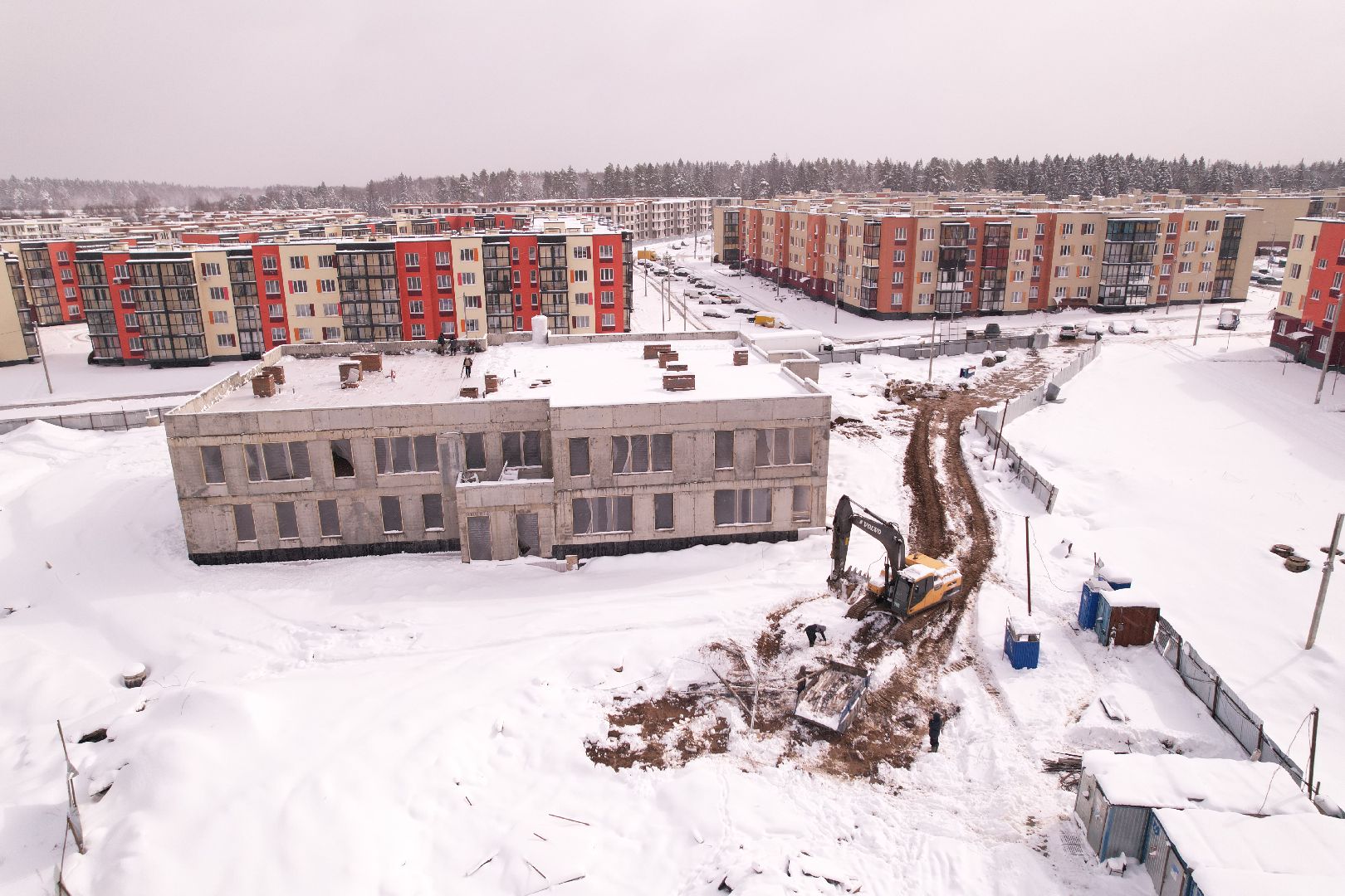 видео с коптера, детский сад в мытищах, строительство детского сада в шолохово,