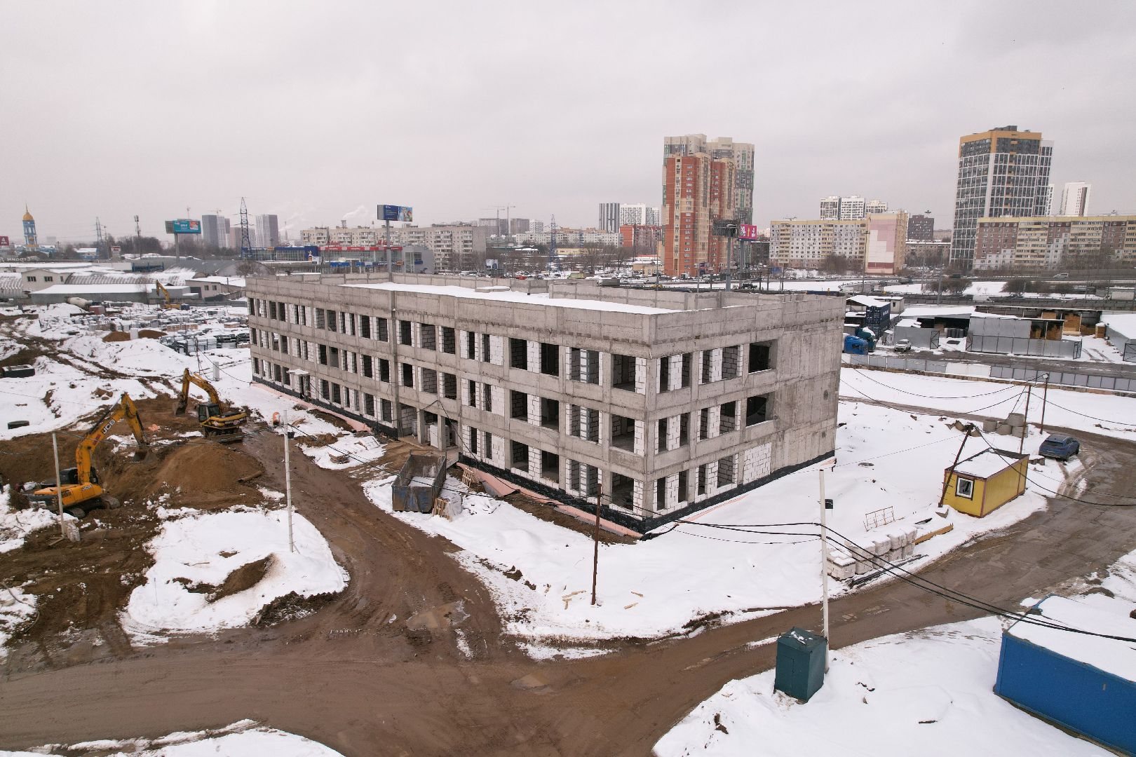 видео с коптера, ЖК Ярославский квартал, детский сад в мытищах,