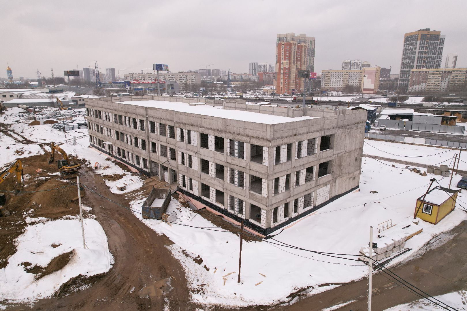 видео с коптера, ЖК Ярославский квартал, детский сад в мытищах,