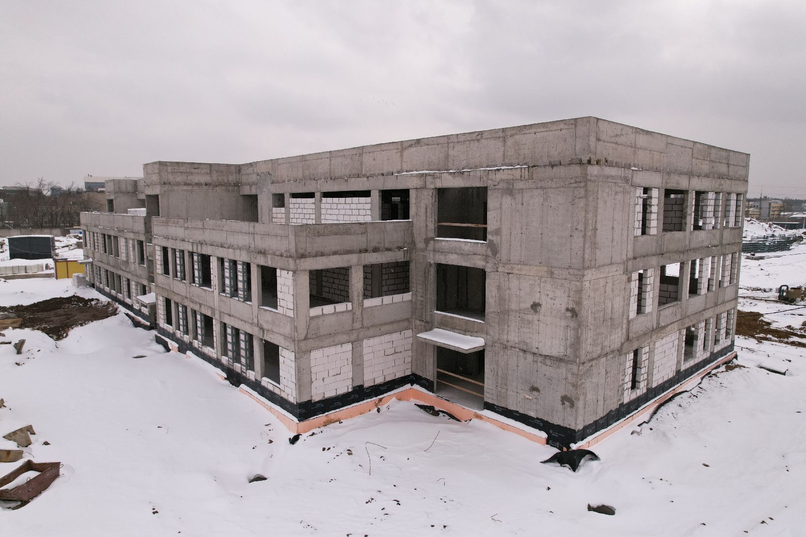 видео с коптера, ЖК Ярославский квартал, детский сад в мытищах,