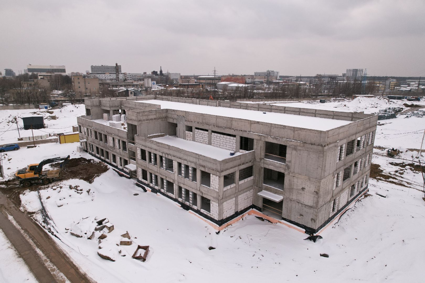видео с коптера, ЖК Ярославский квартал, детский сад в мытищах,