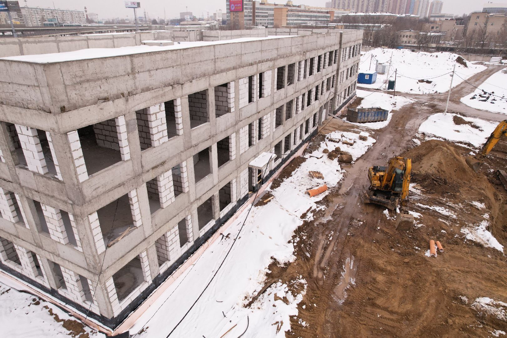 видео с коптера, ЖК Ярославский квартал, детский сад в мытищах,