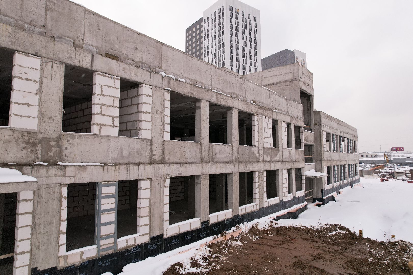 видео с коптера, ЖК Ярославский квартал, детский сад в мытищах,