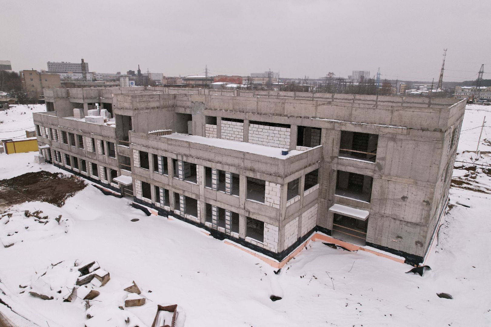 видео с коптера, ЖК Ярославский квартал, детский сад в мытищах,