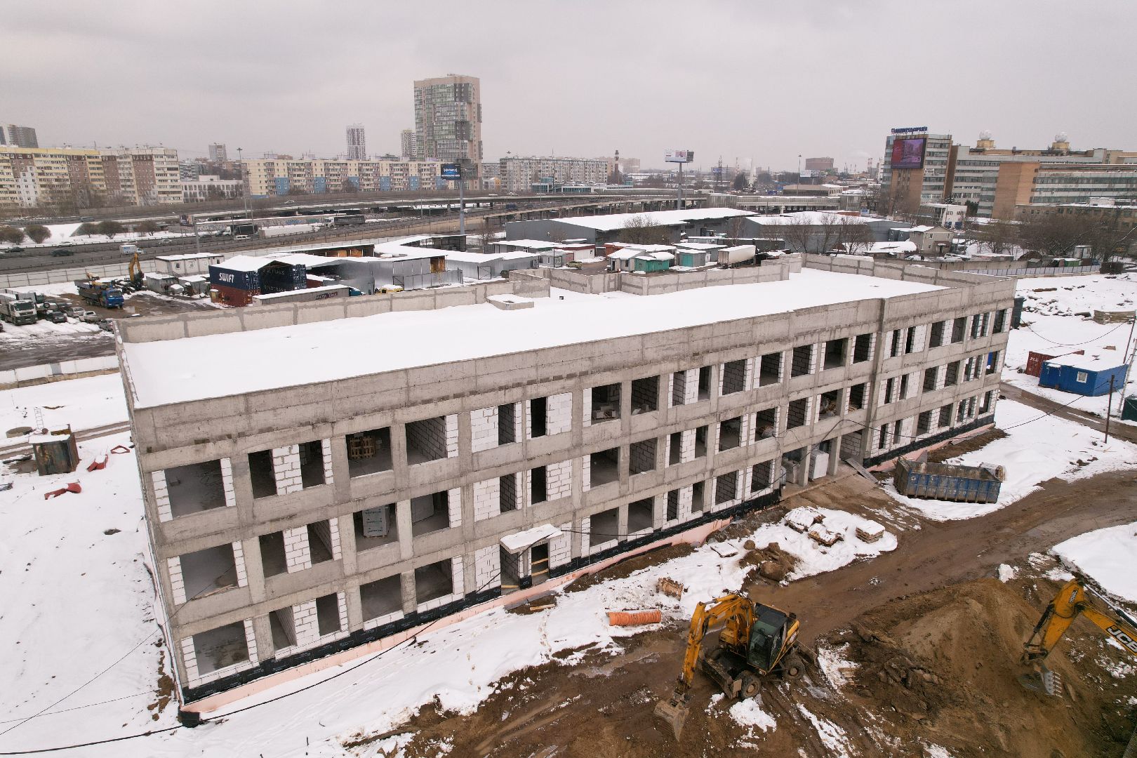 видео с коптера, ЖК Ярославский квартал, детский сад в мытищах,