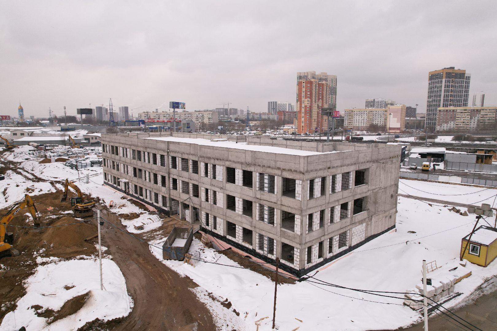 видео с коптера, ЖК Ярославский квартал, детский сад в мытищах,
