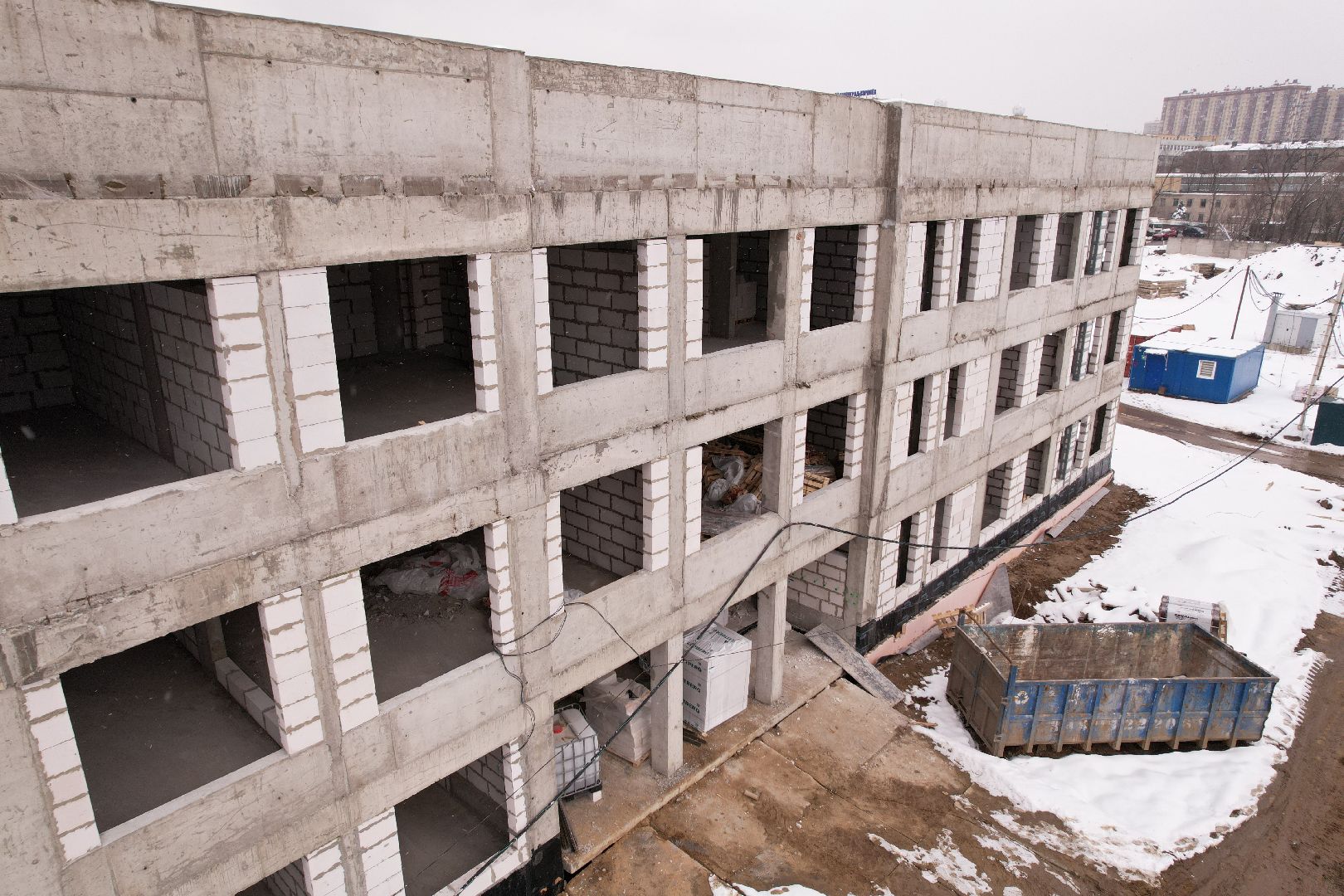видео с коптера, ЖК Ярославский квартал, детский сад в мытищах,
