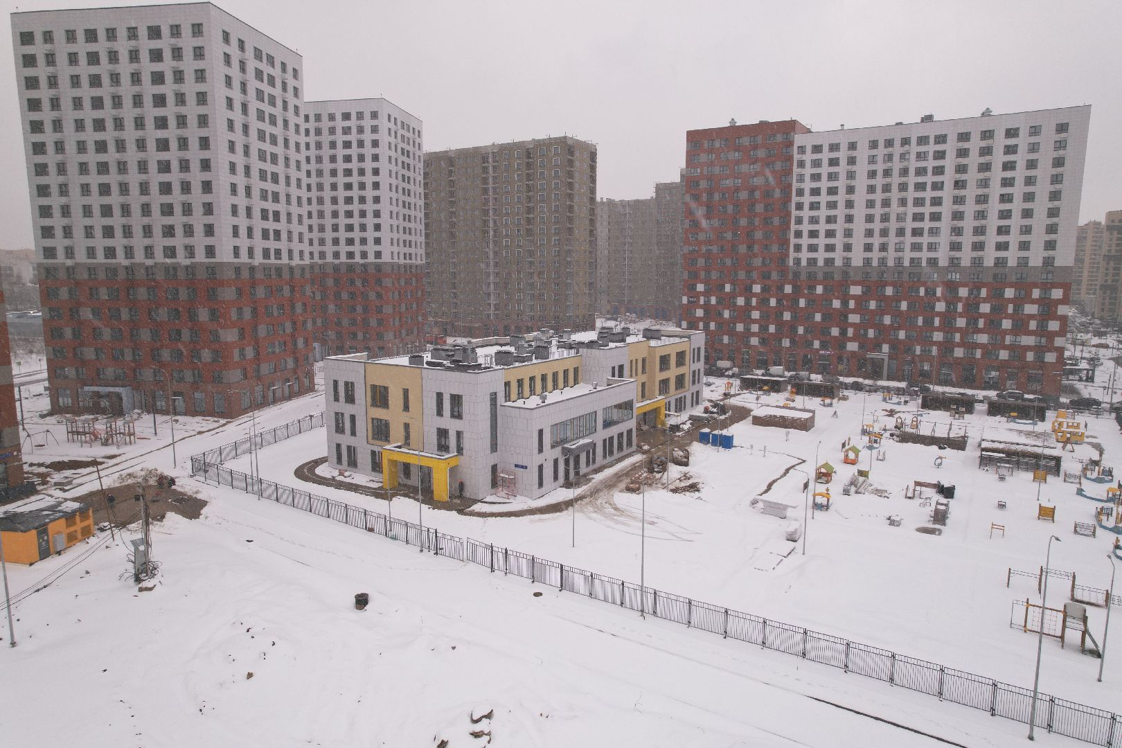 видео с коптера, ЖК Новое Медведково, детский сад в мытищах,