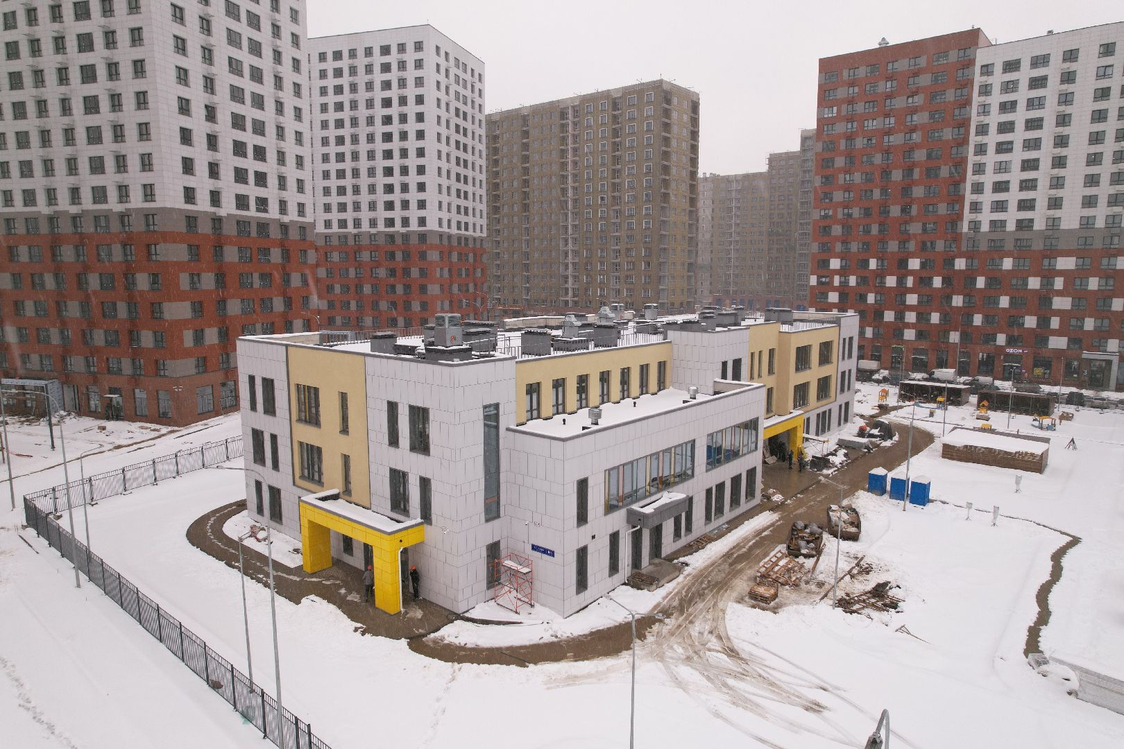 видео с коптера, ЖК Новое Медведково, детский сад в мытищах,