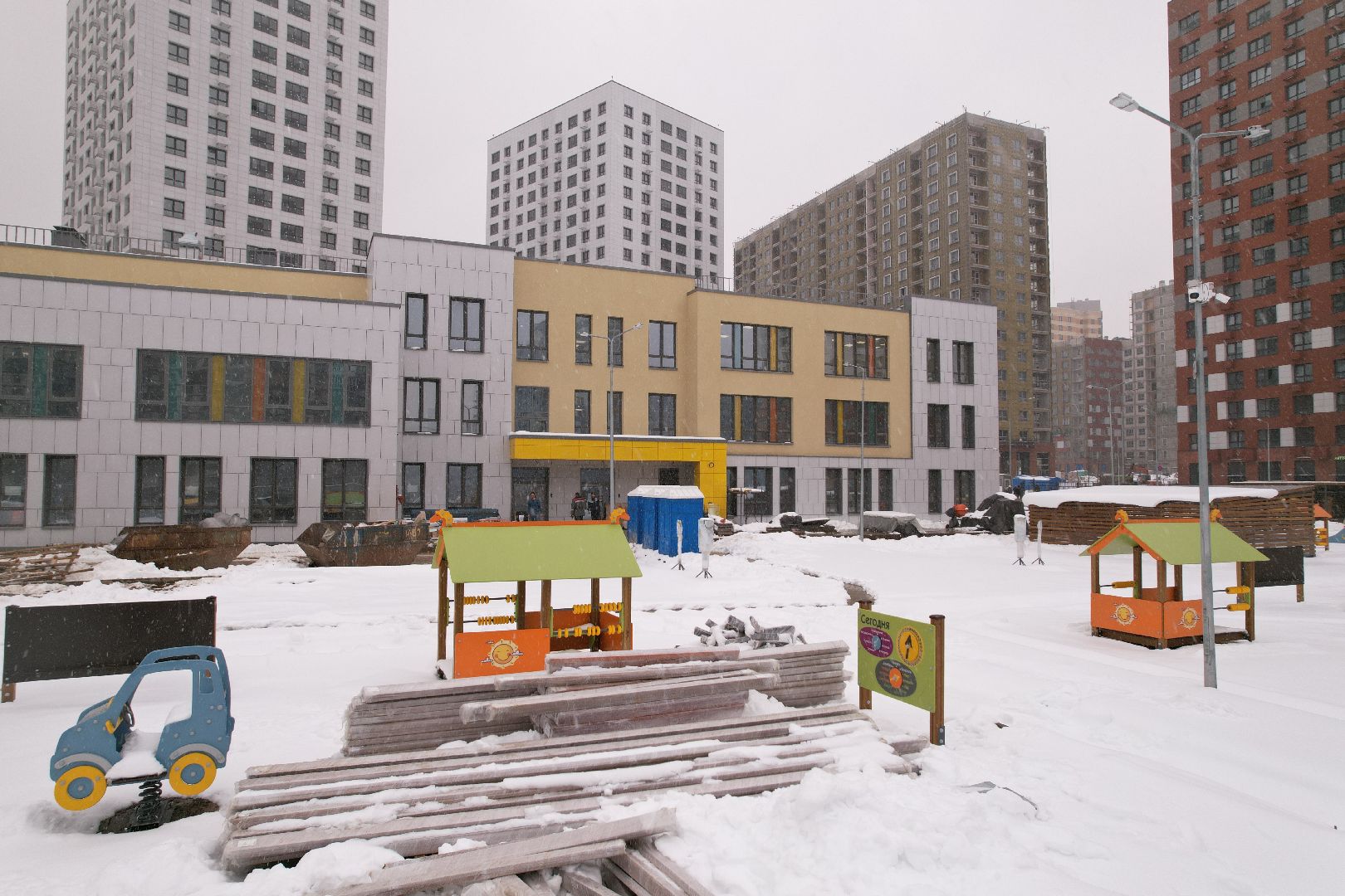 видео с коптера, ЖК Новое Медведково, детский сад в мытищах,