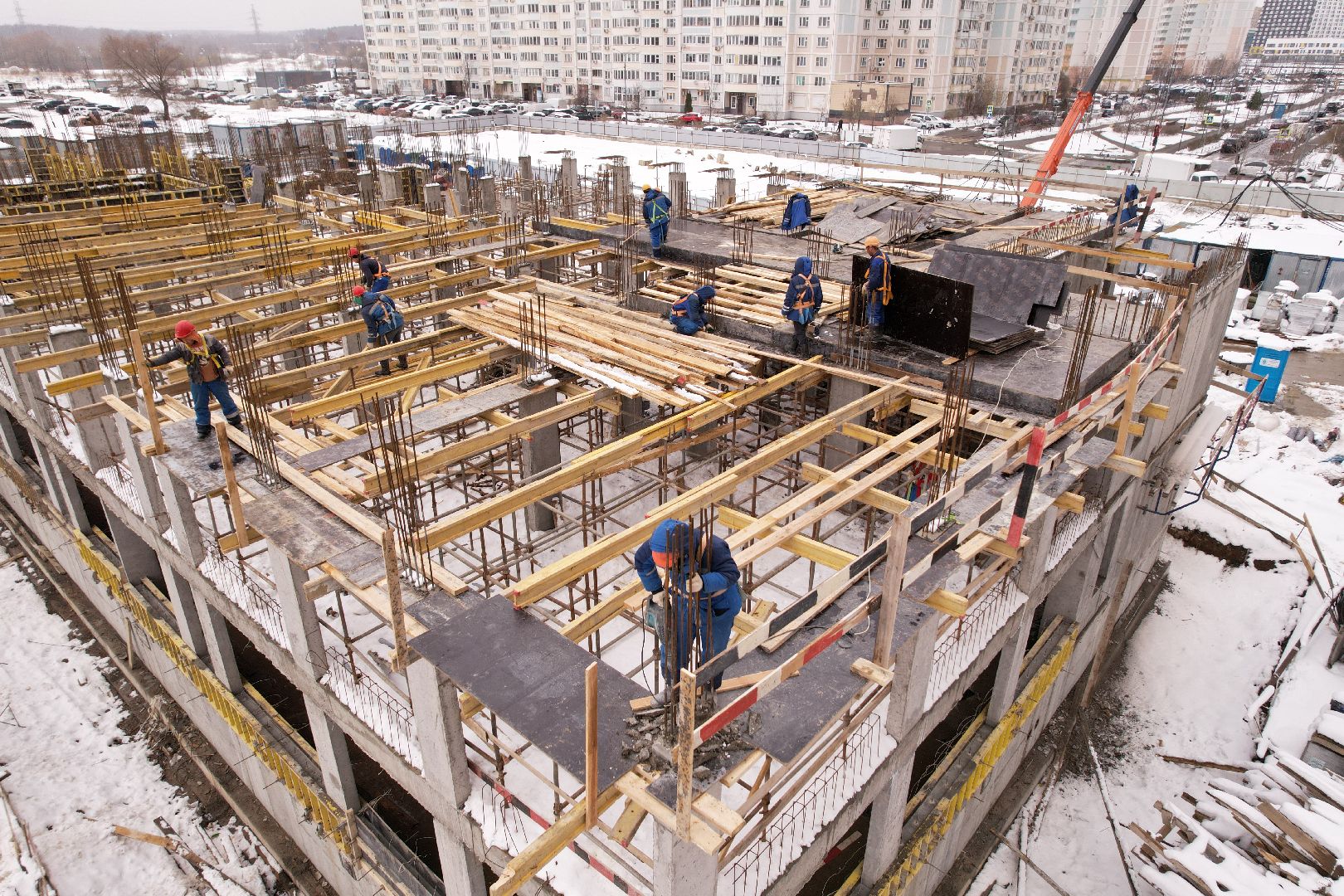 видео с коптера, жк ярославский,  детский сад в мытищах,