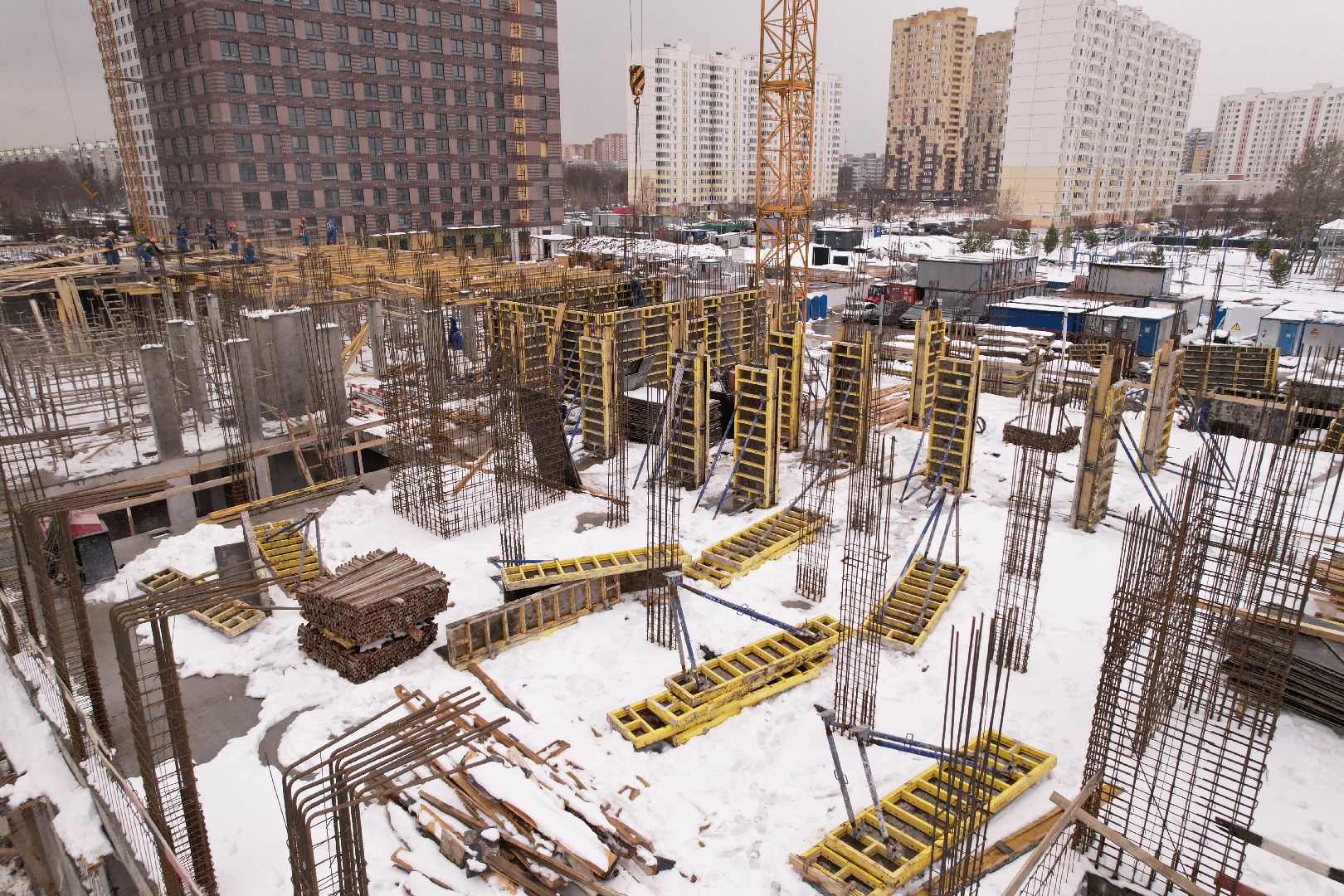 видео с коптера, жк ярославский,  детский сад в мытищах,