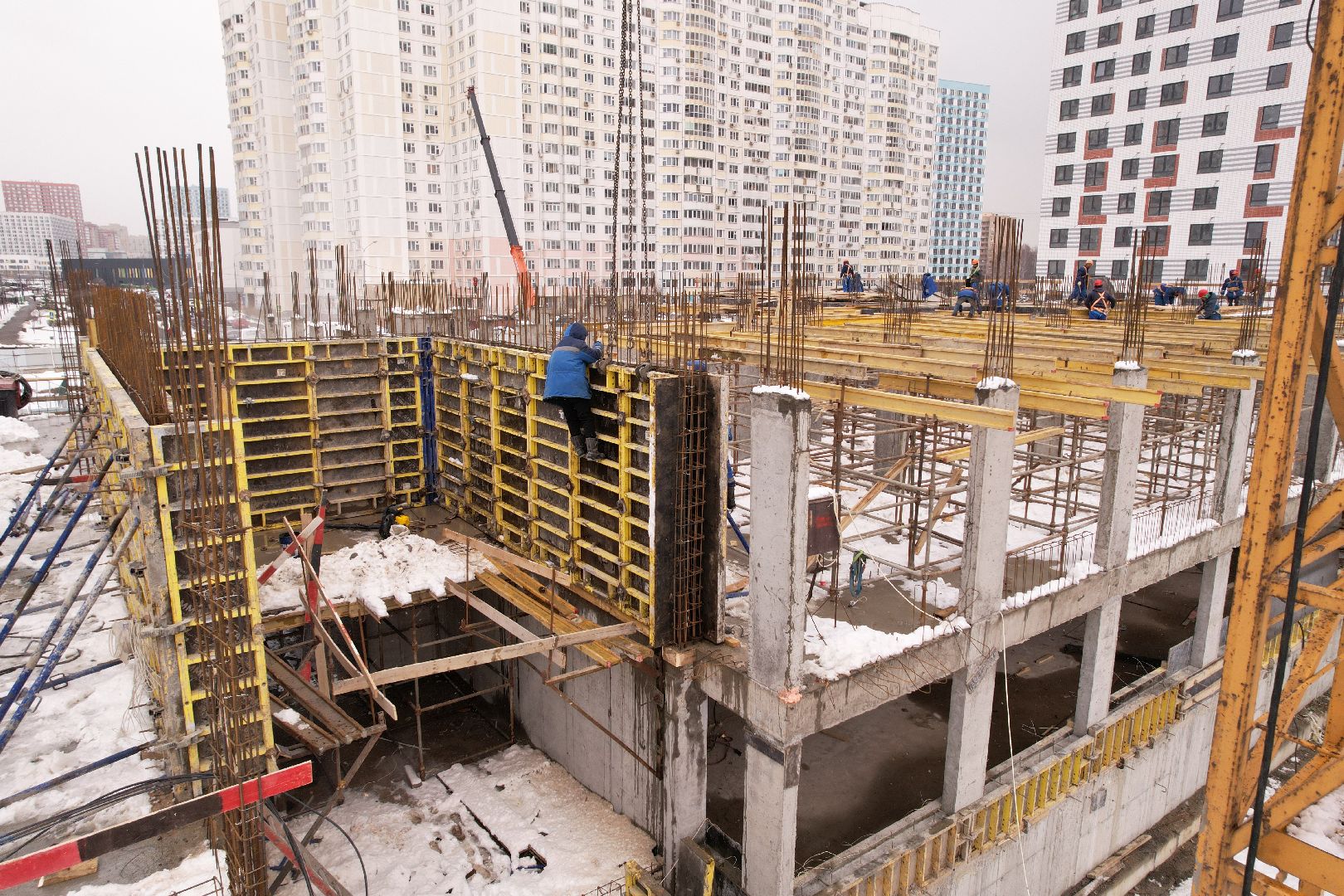 видео с коптера, жк ярославский,  детский сад в мытищах,