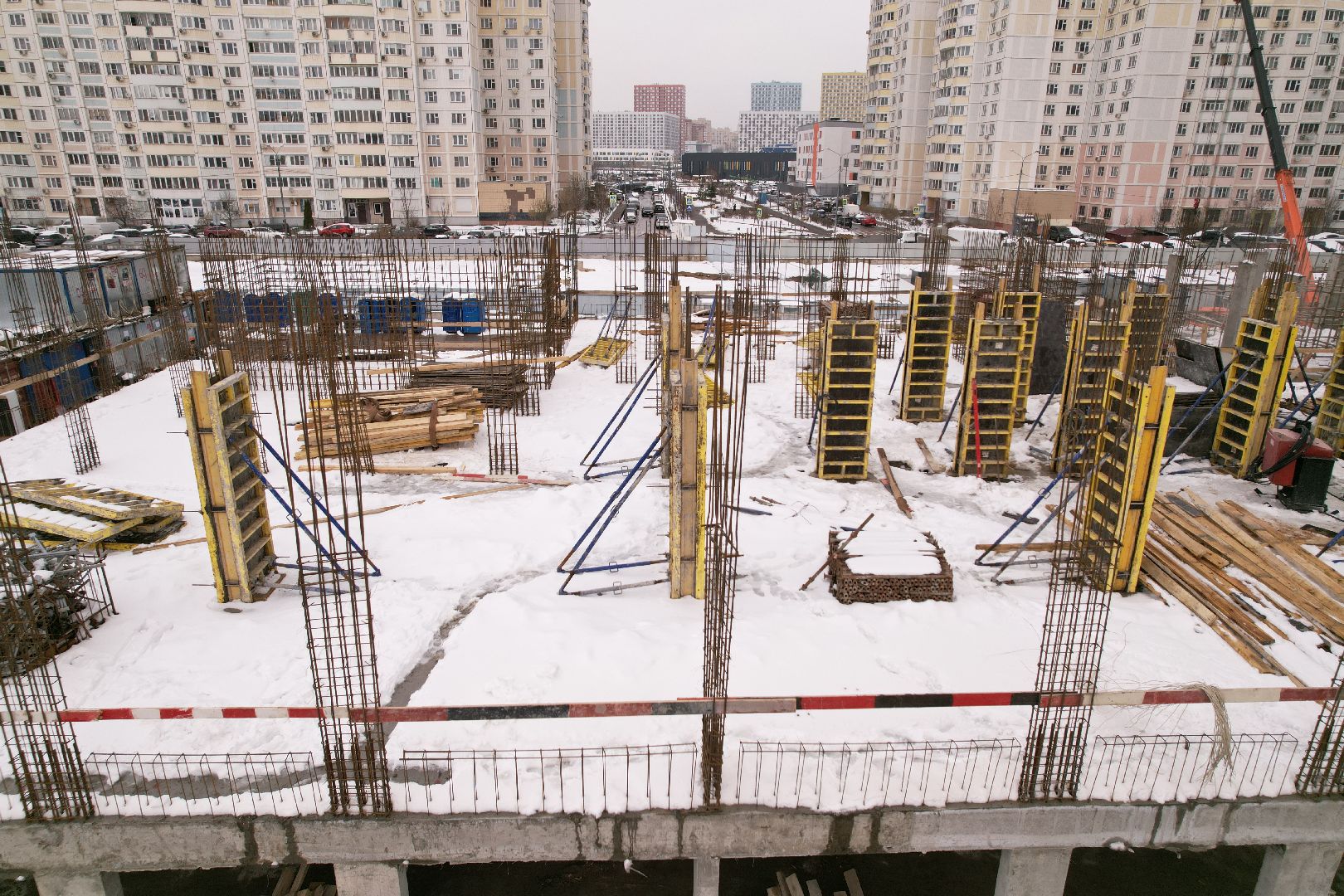 видео с коптера, жк ярославский,  детский сад в мытищах,