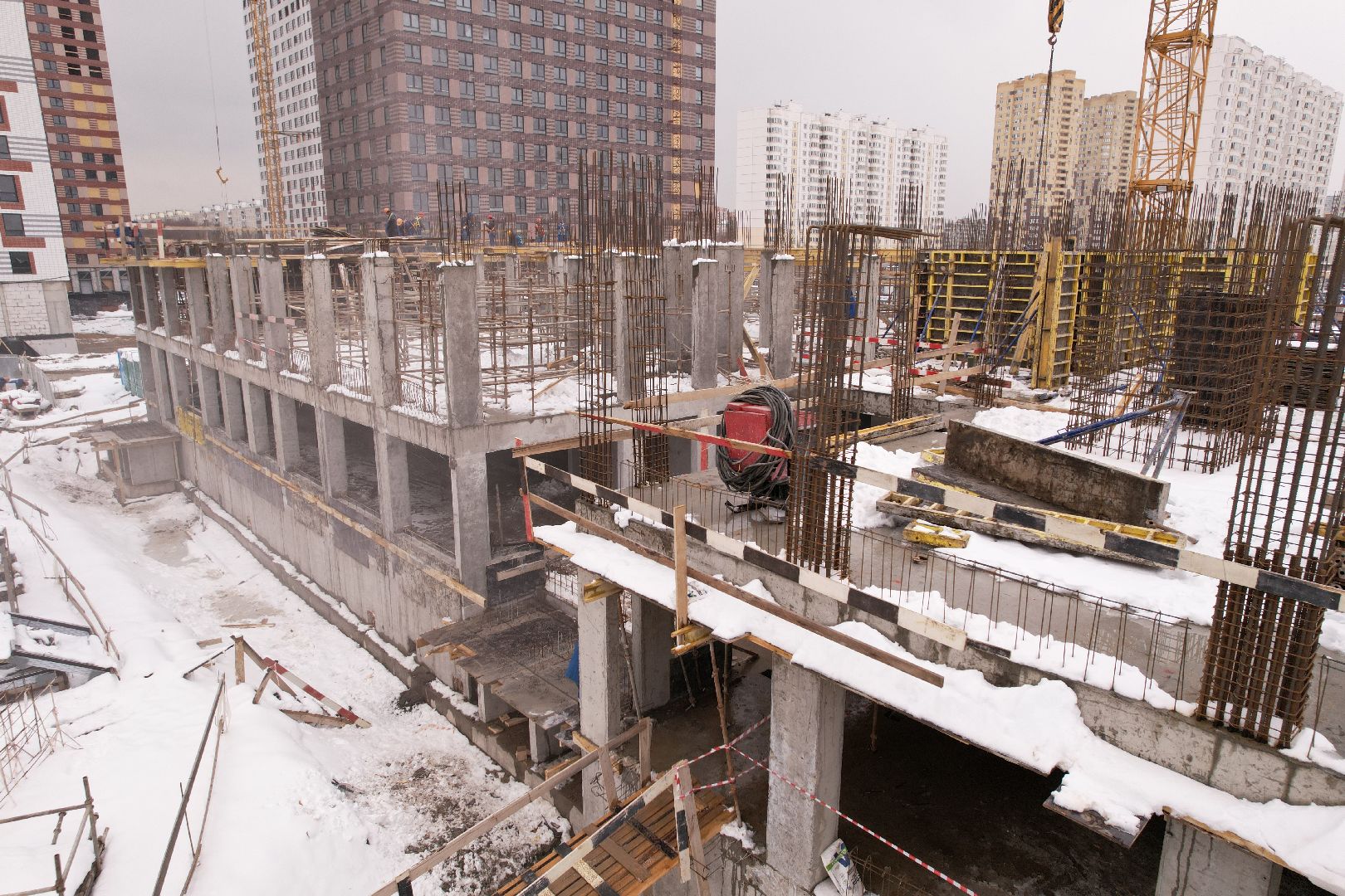 видео с коптера, жк ярославский,  детский сад в мытищах,