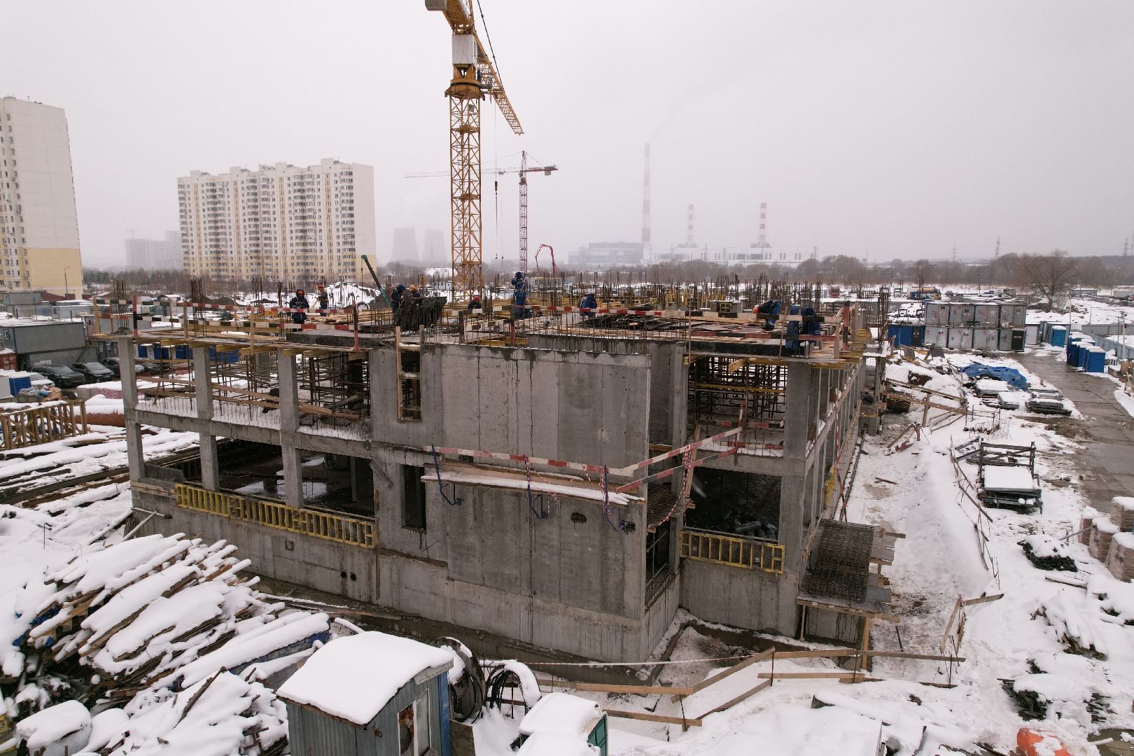 видео с коптера, жк ярославский,  детский сад в мытищах,