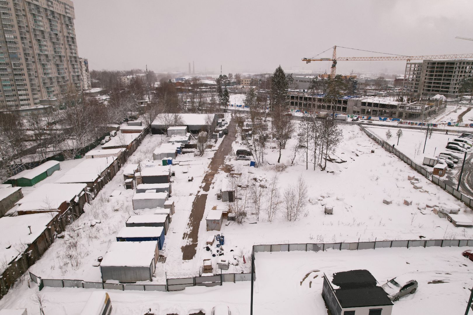 видео с коптера, строительство поликлиники в мытищи парк,