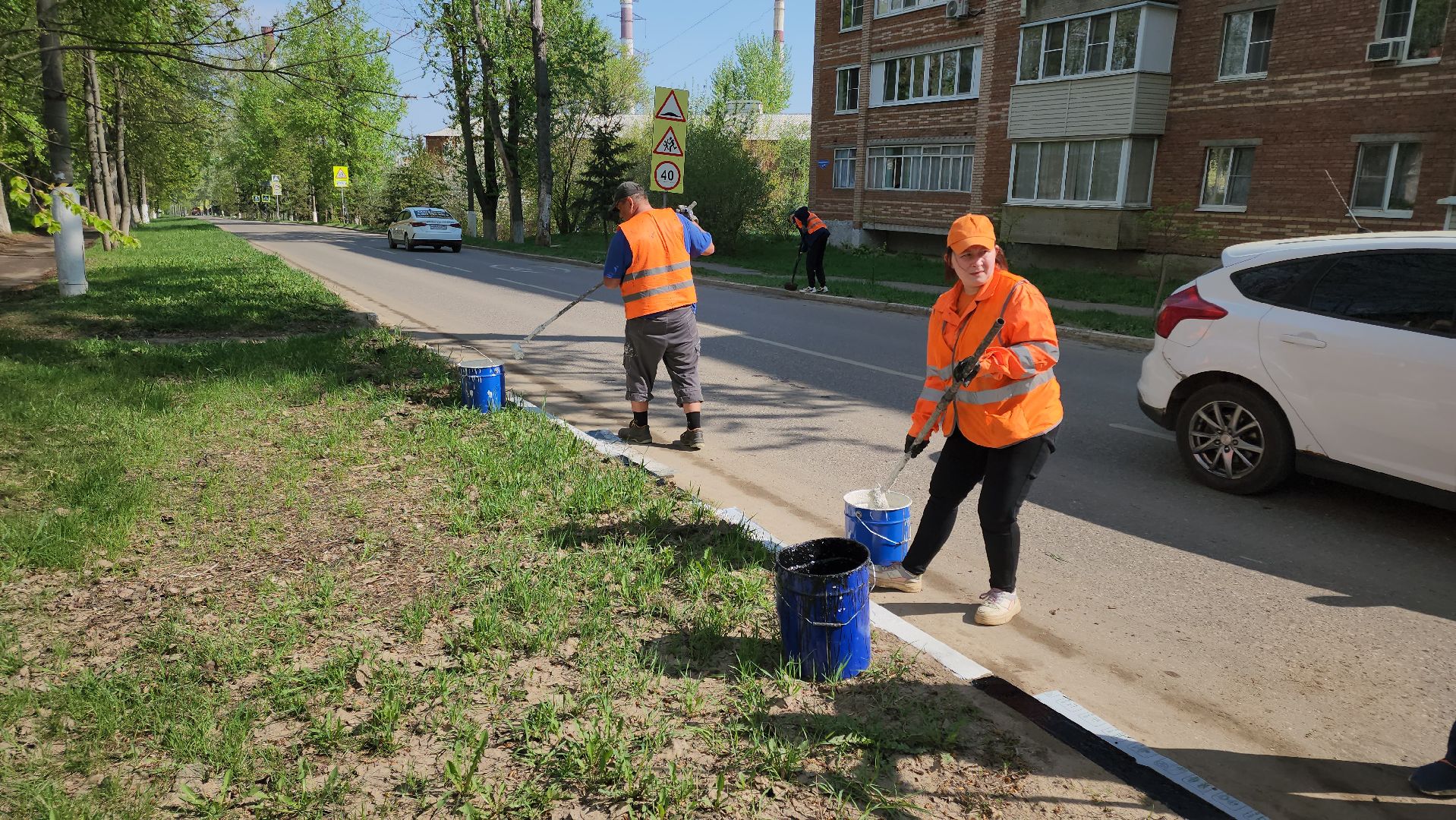 кашира, уборка дорог, влажная уборка города, мосавтодор, дороги,  бордюры,