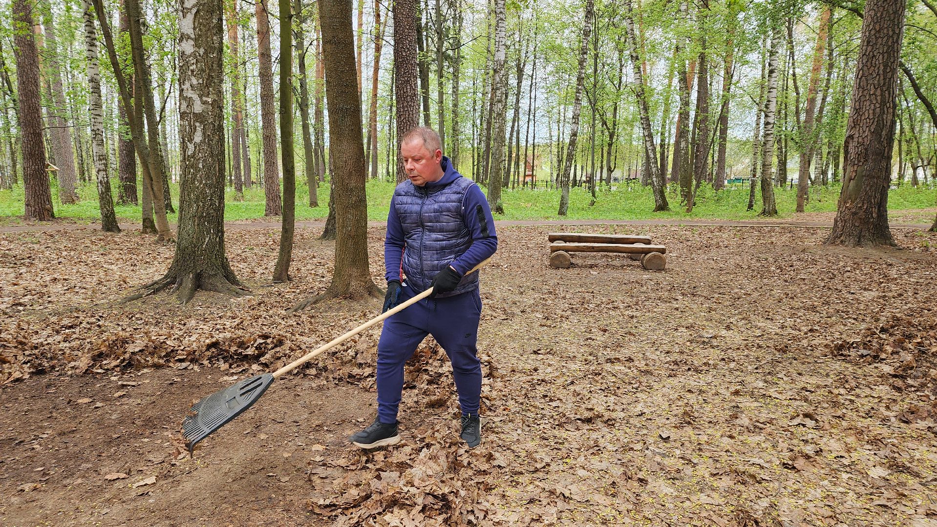 общеобластной субботник, уборка, Центральный парк,Ногинск, Богородский городской округ,