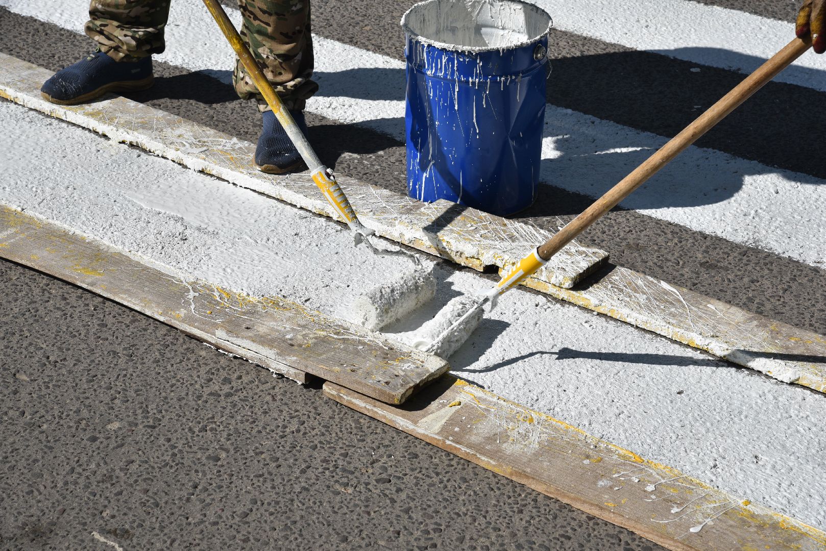 лотошино, благоустройство, покраска пешеходных переходов,