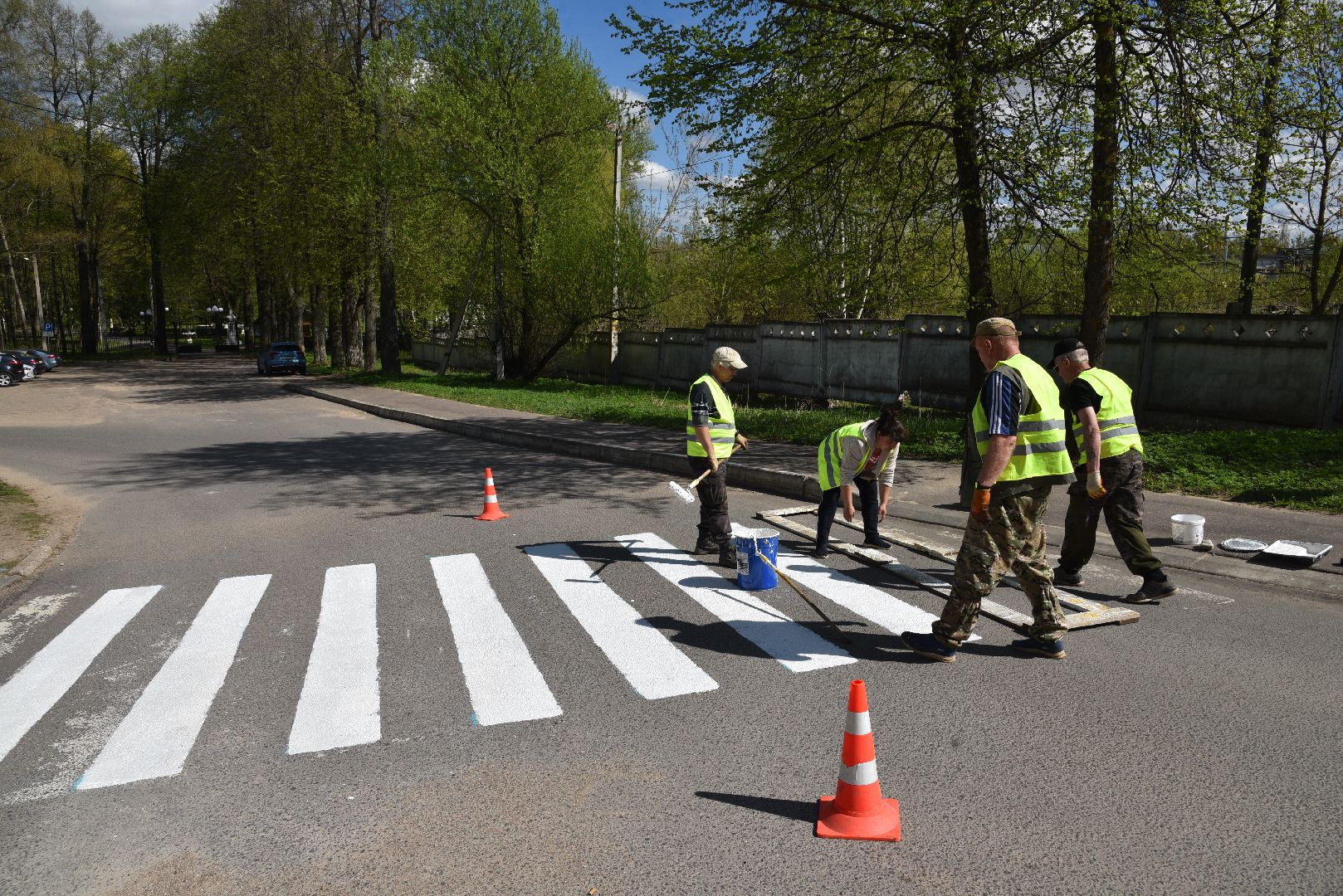 лотошино, благоустройство, покраска пешеходных переходов,
