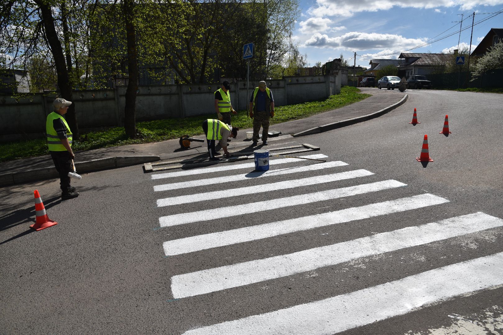 лотошино, благоустройство, покраска пешеходных переходов,