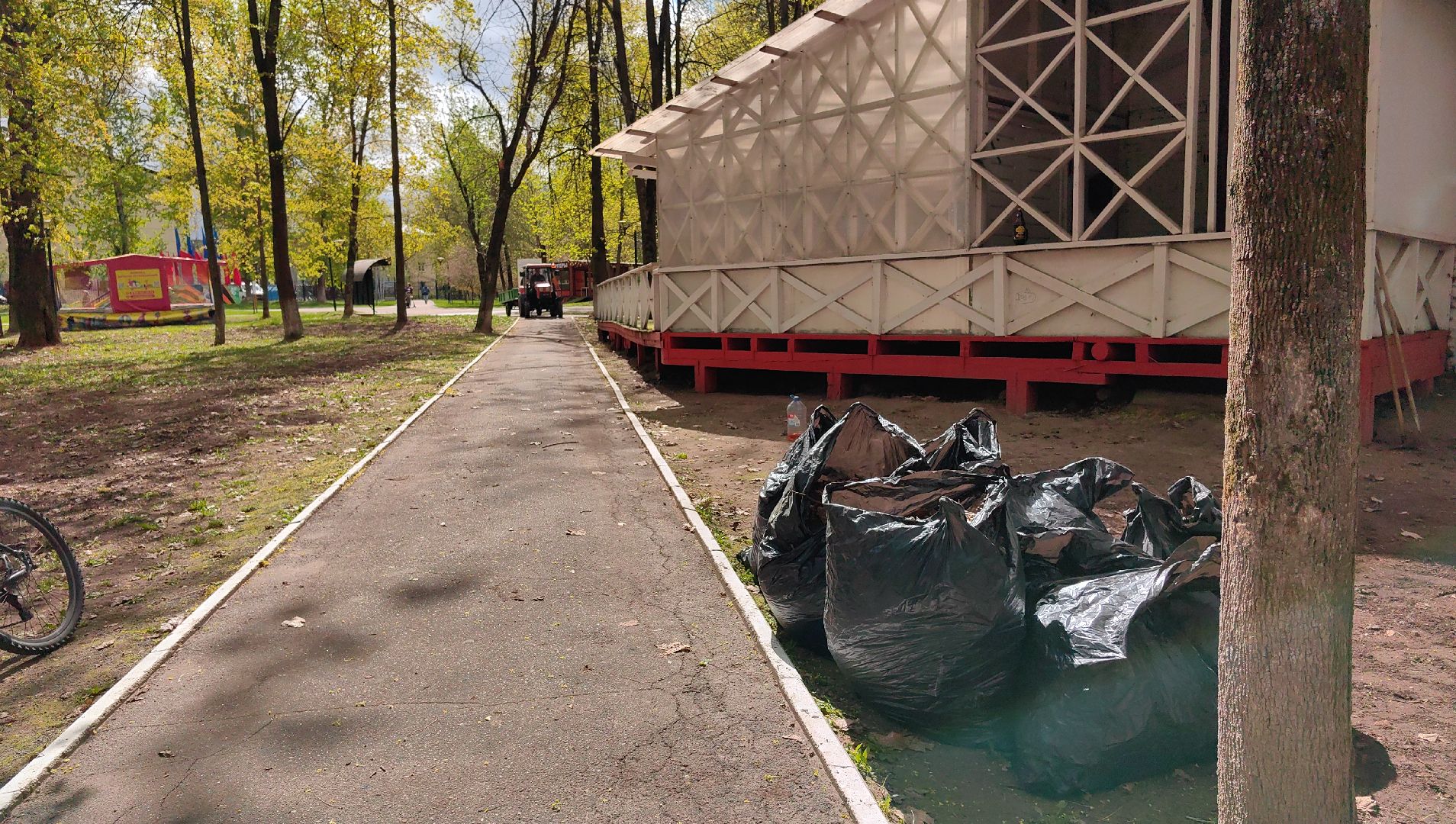 субботник, парк, мусор, листва,