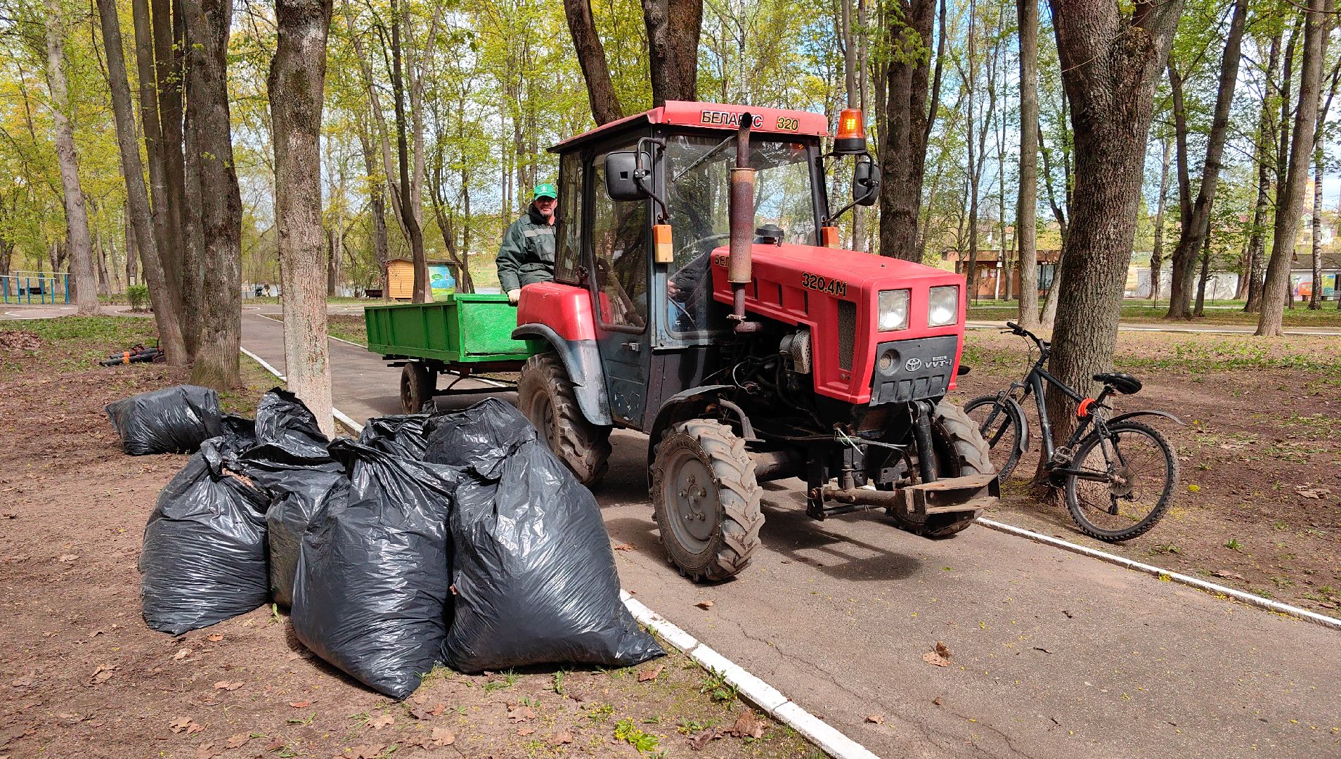 субботник, парк, мусор, листва,