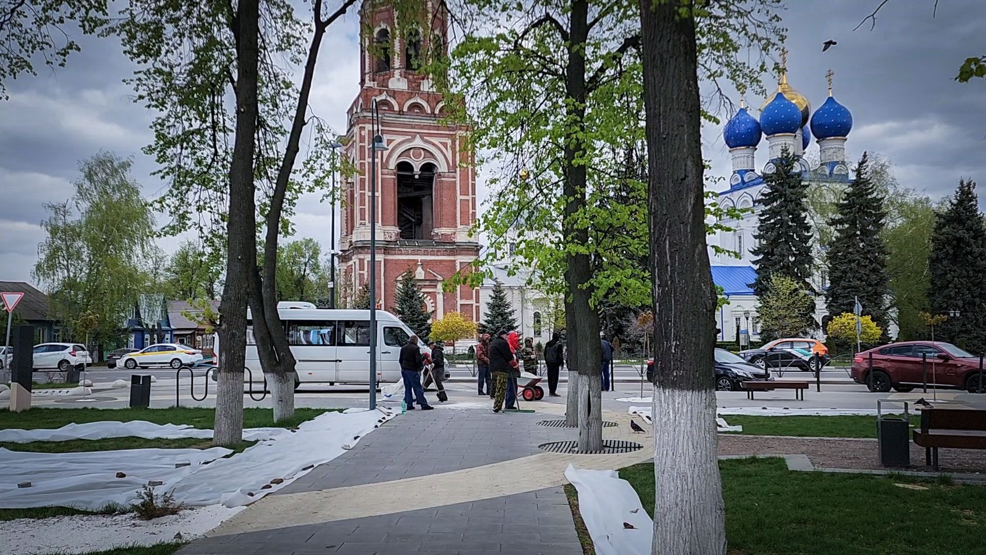 бронницы, благоустройство , декоративная подсыпка дорожек, площадь имени Тимофеева ,