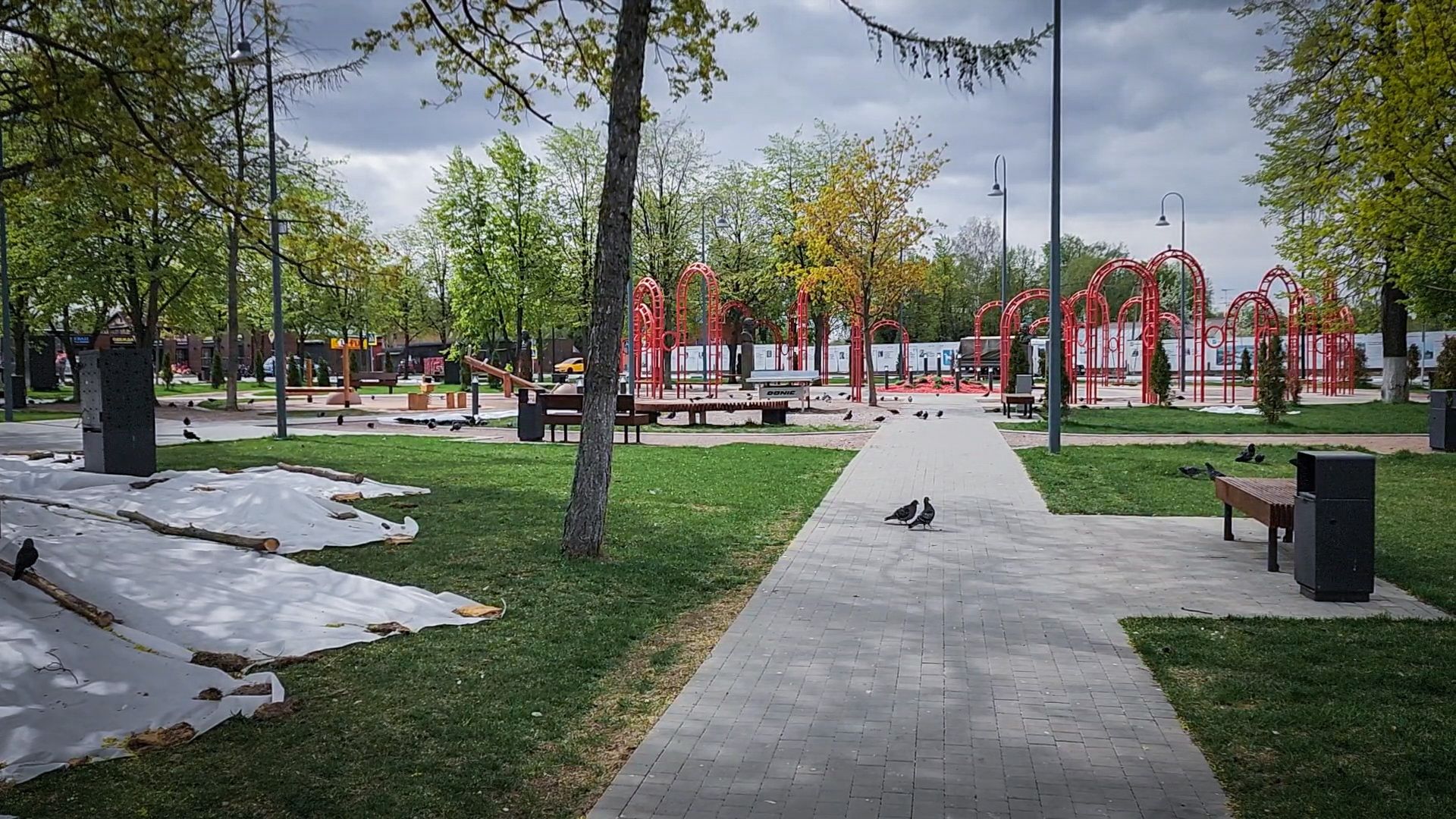 бронницы, благоустройство , декоративная подсыпка дорожек, площадь имени Тимофеева ,