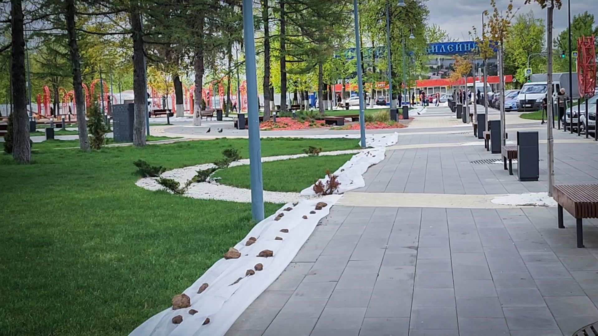 бронницы, благоустройство , декоративная подсыпка дорожек, площадь имени Тимофеева ,