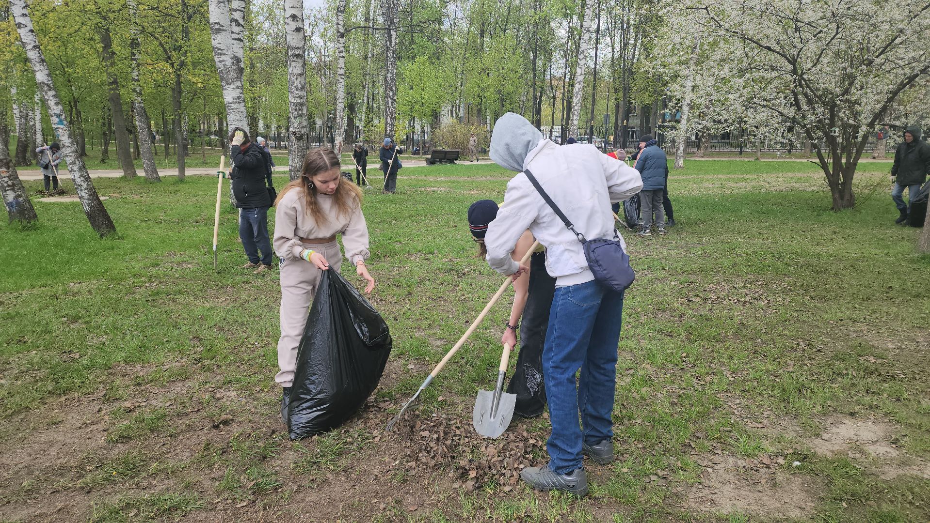пушкино, субботник, уборка мусора,парки го пушкинский, волонтерская группа,