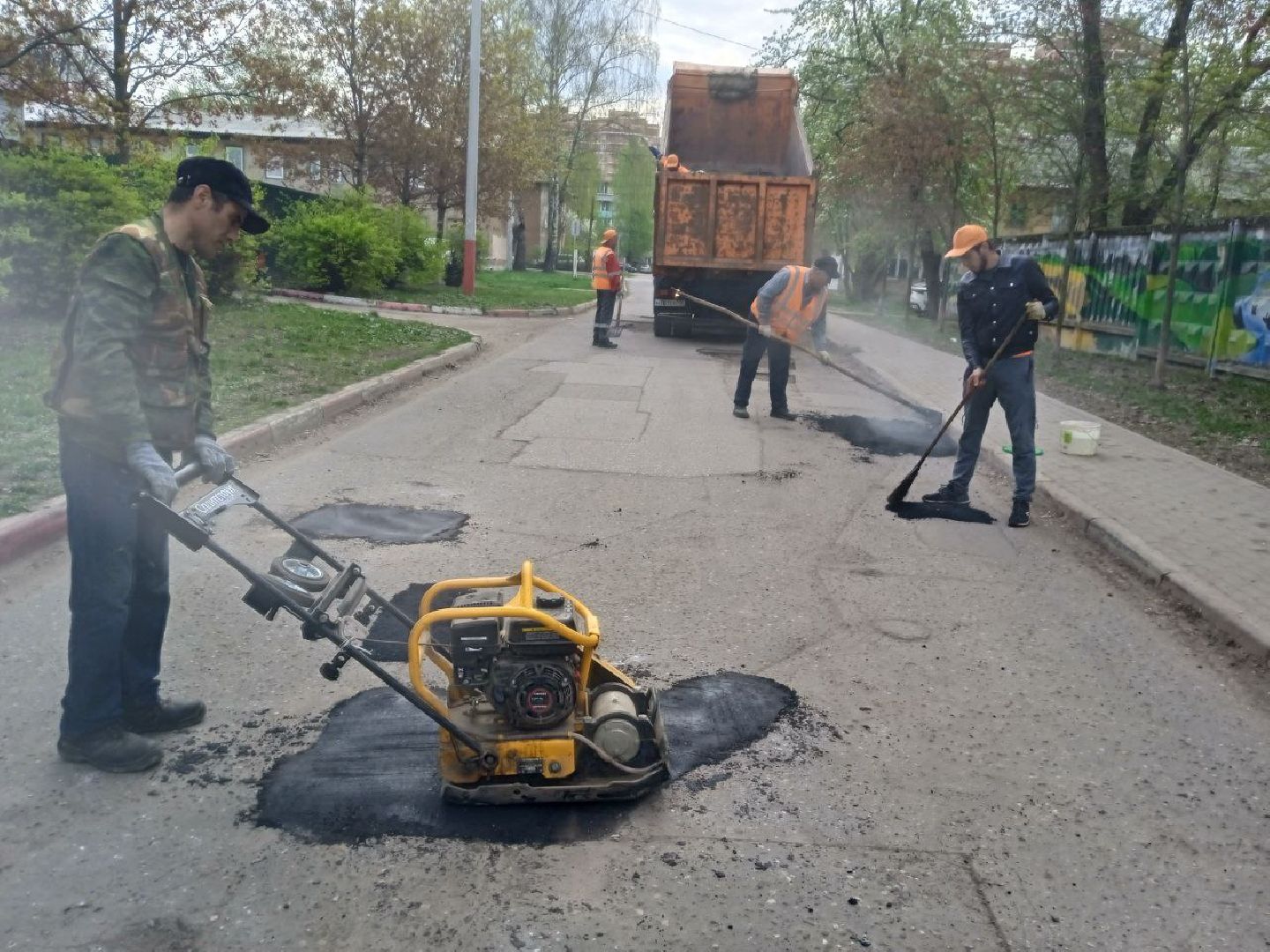пушкинский, ивантеевка, санаторий, ямочный ремонт, ямы на дорогах, коммунальная служба, асфальтирование,