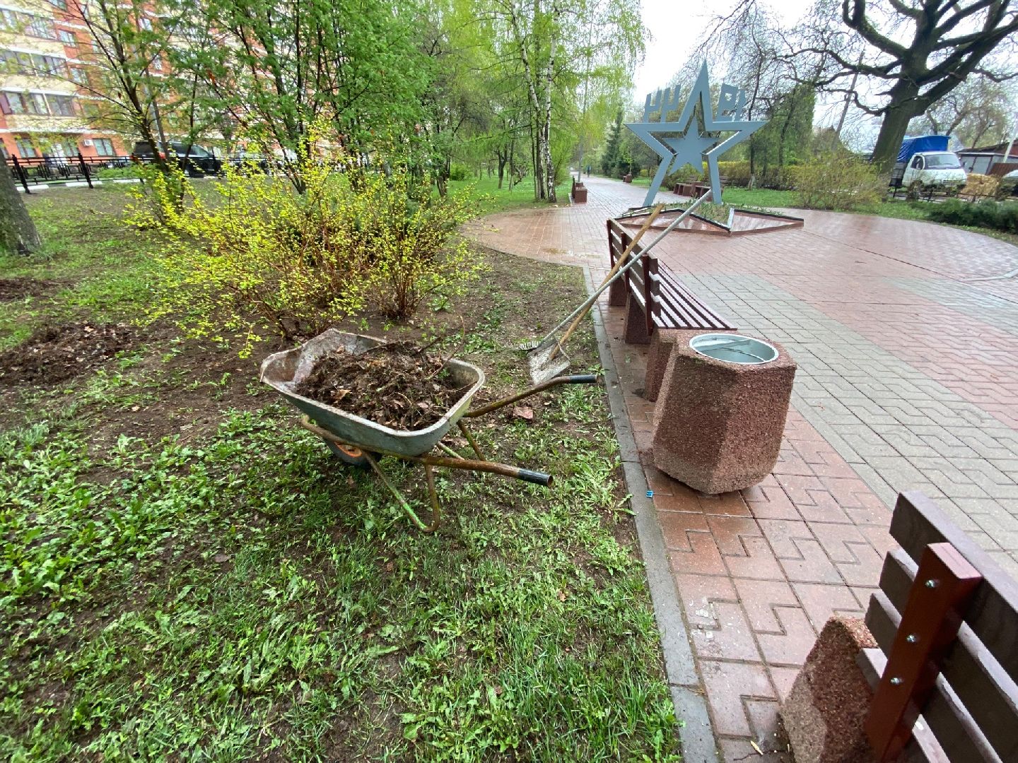 Домодедово, благоустройство, аллея славы, день победы, подготовка