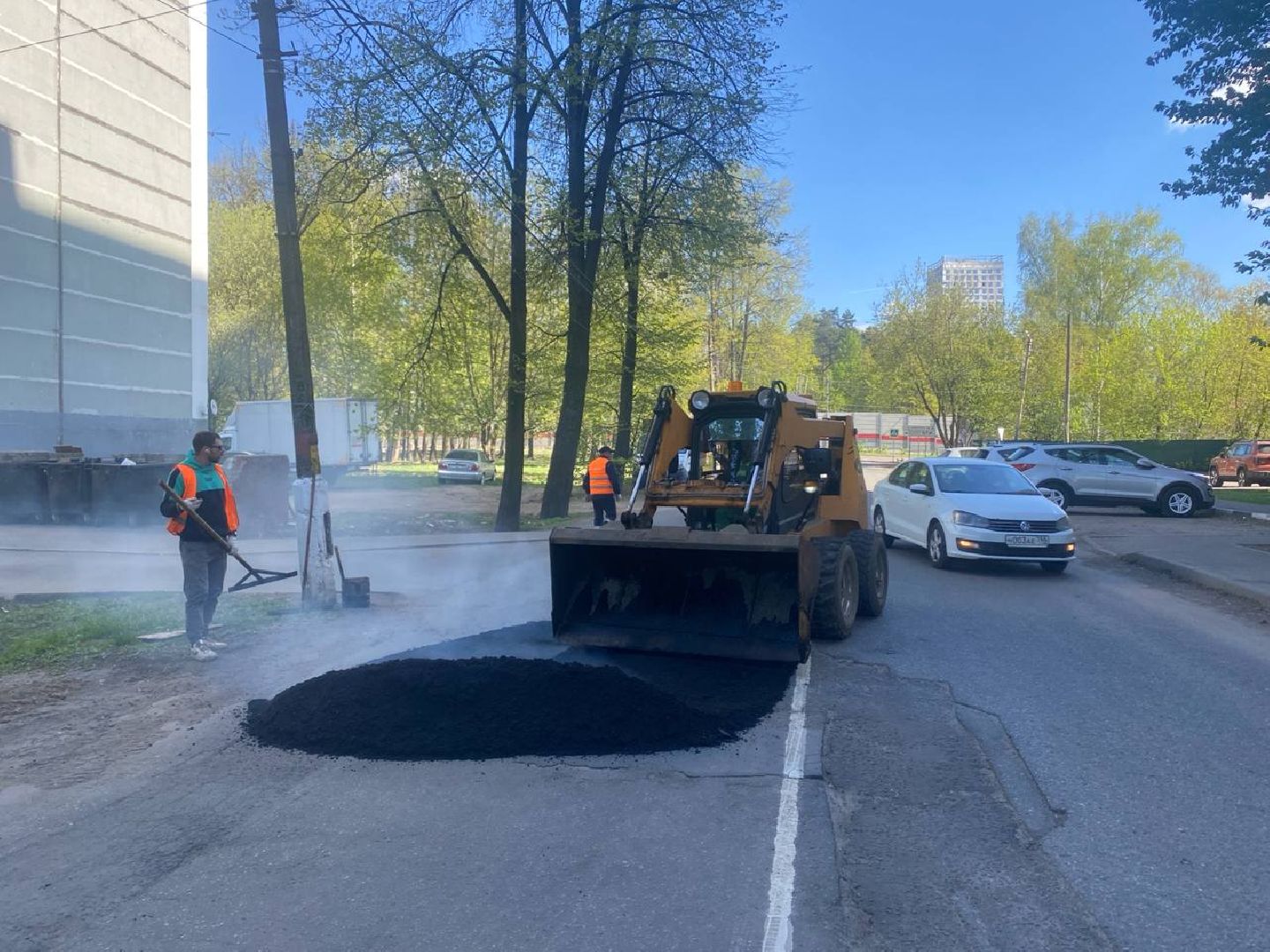 вертикалки, пушкино, западный, ямочный ремонт, восстановление, дорожное покрытие,коммунальная служба, коммунальная техника,