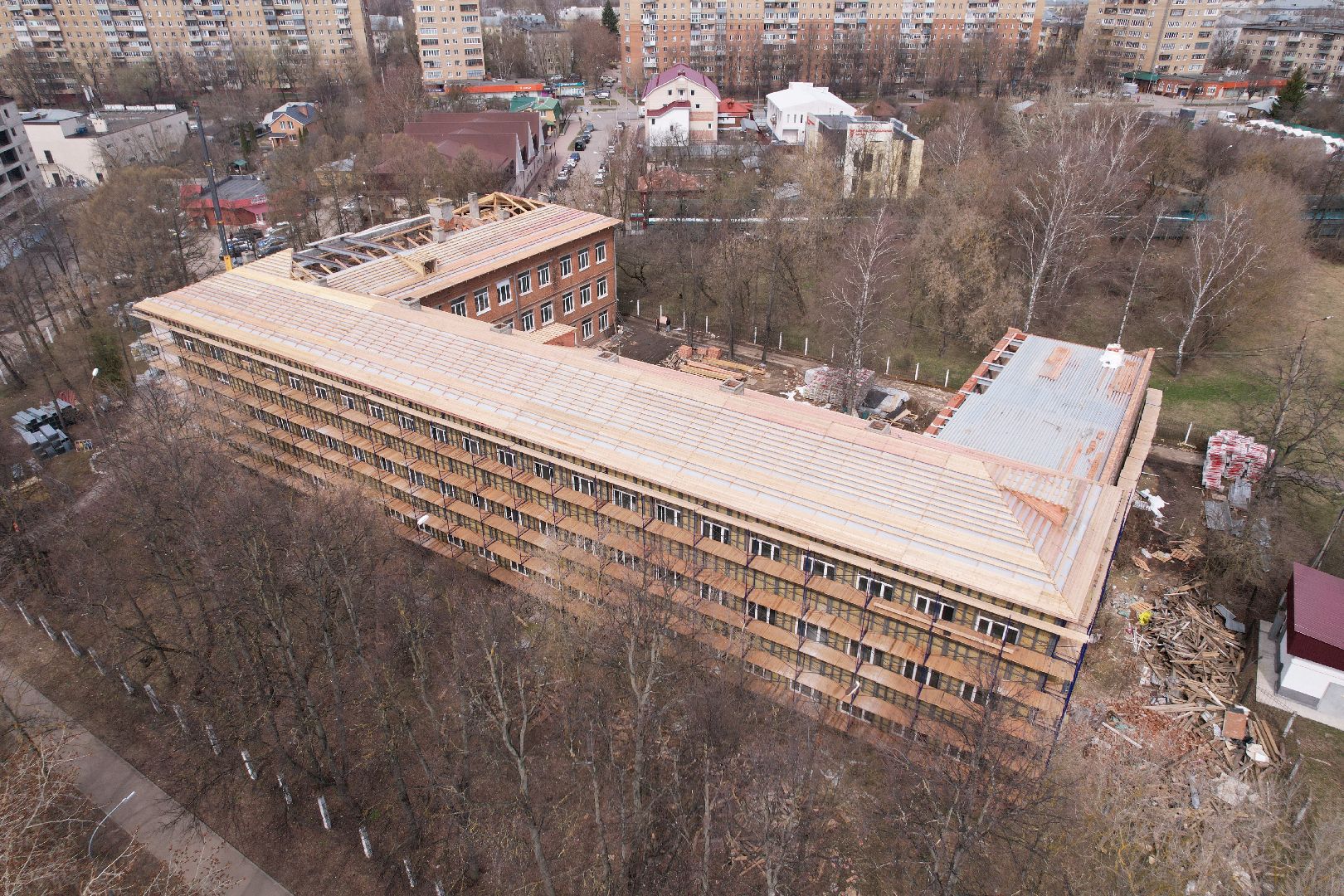 видео с коптера, ремонт школы 6 серпухов, школы в серпухове,