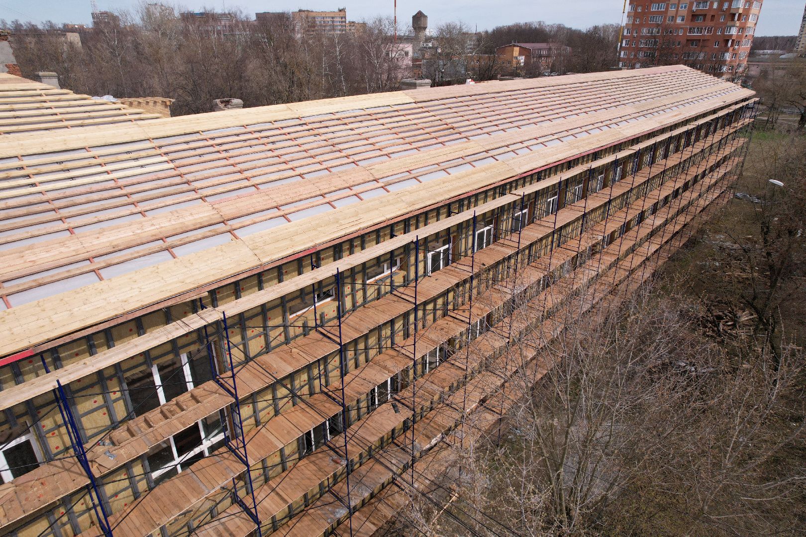 видео с коптера, ремонт школы 6 серпухов, школы в серпухове,