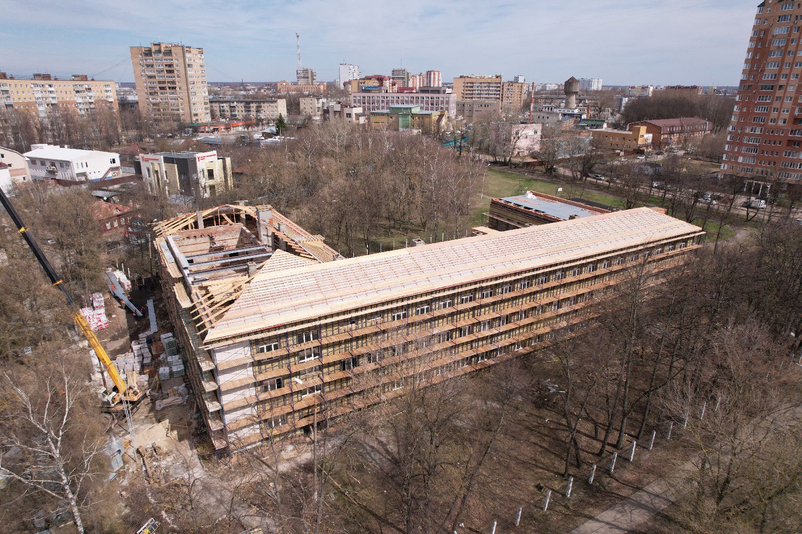 видео с коптера, ремонт школы 6 серпухов, школы в серпухове,