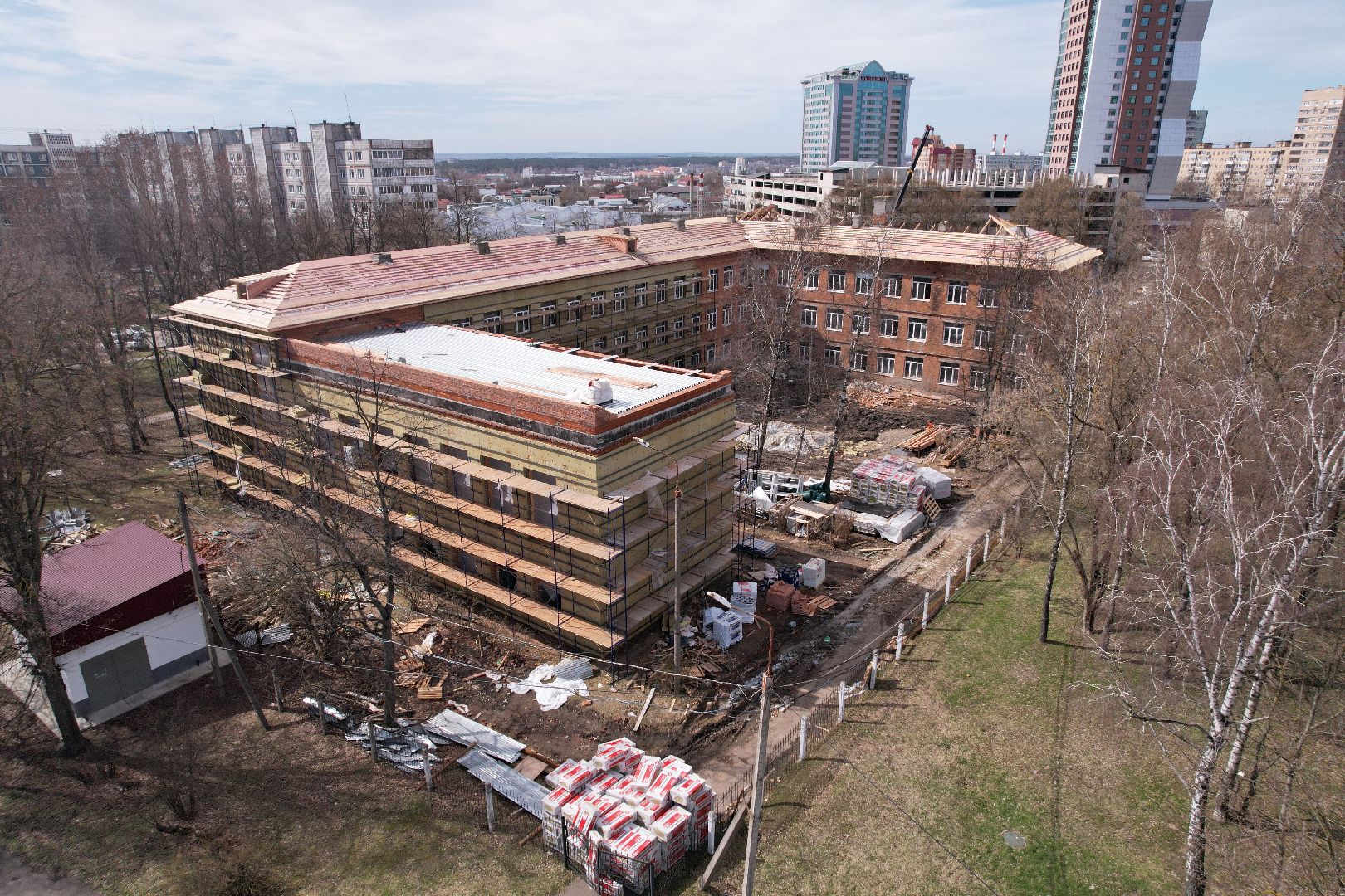 видео с коптера, ремонт школы 6 серпухов, школы в серпухове,