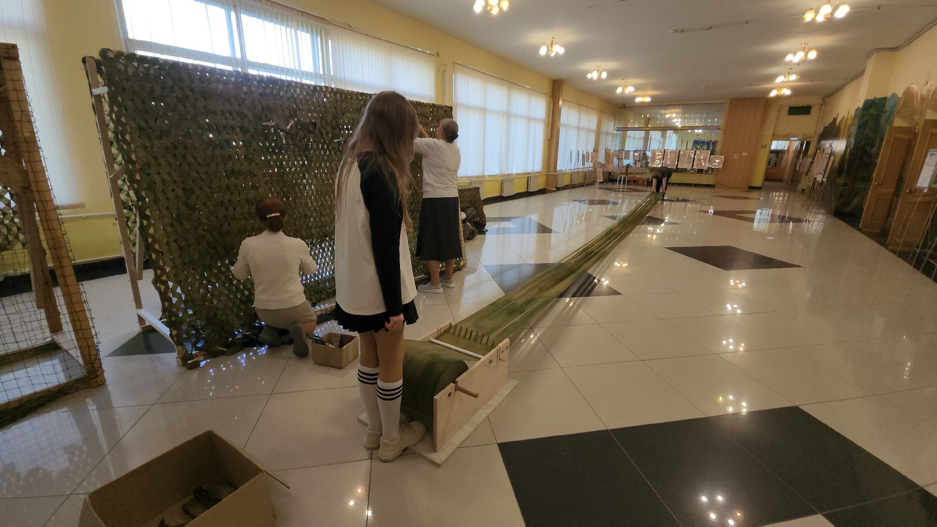 кашира, кашира-8, военный городок, мастер-класс, маскировочная сеть, гуманитарная помощь, сво,